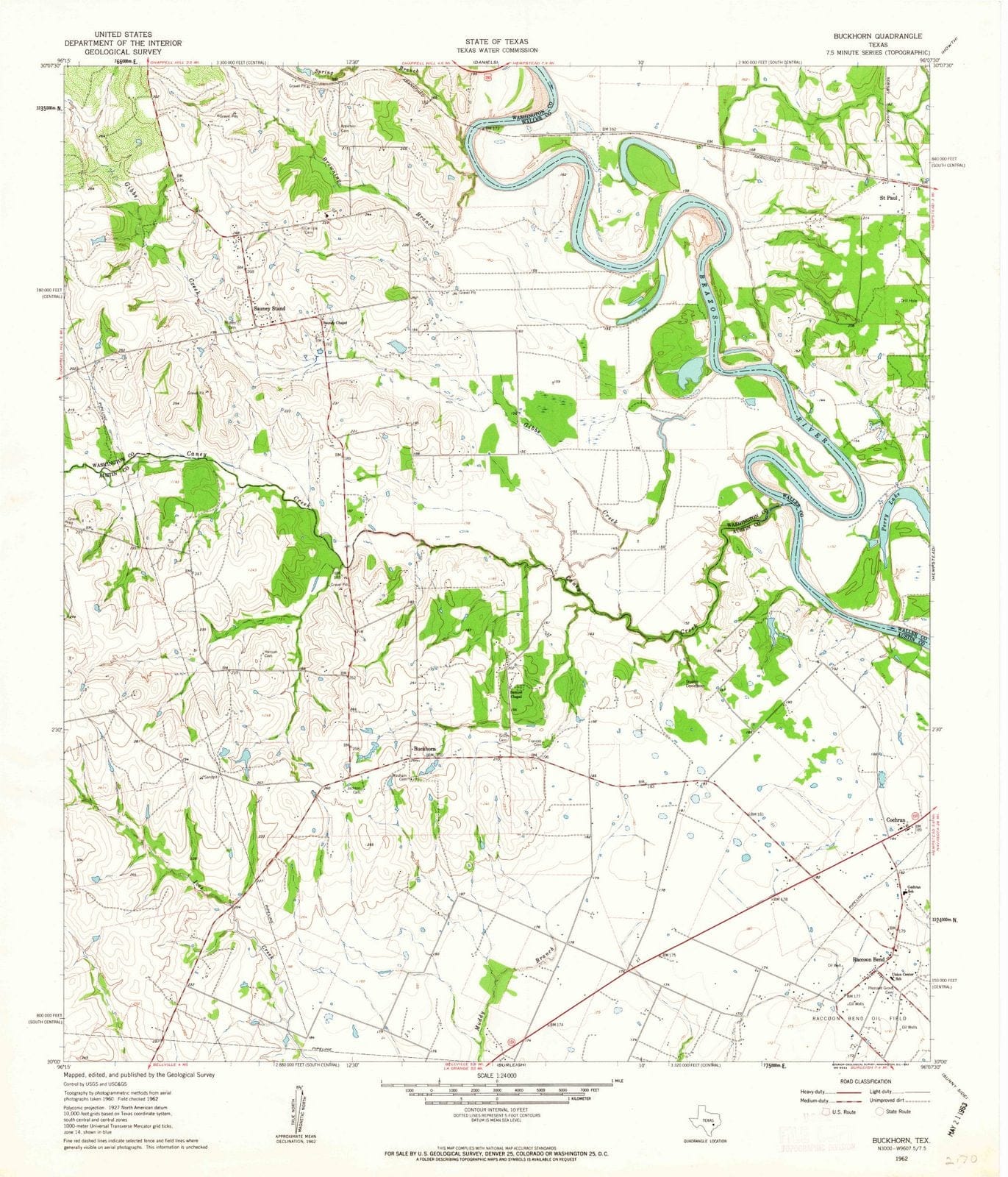 1962 Buckhorn, TX - Texas - USGS Topographic Map