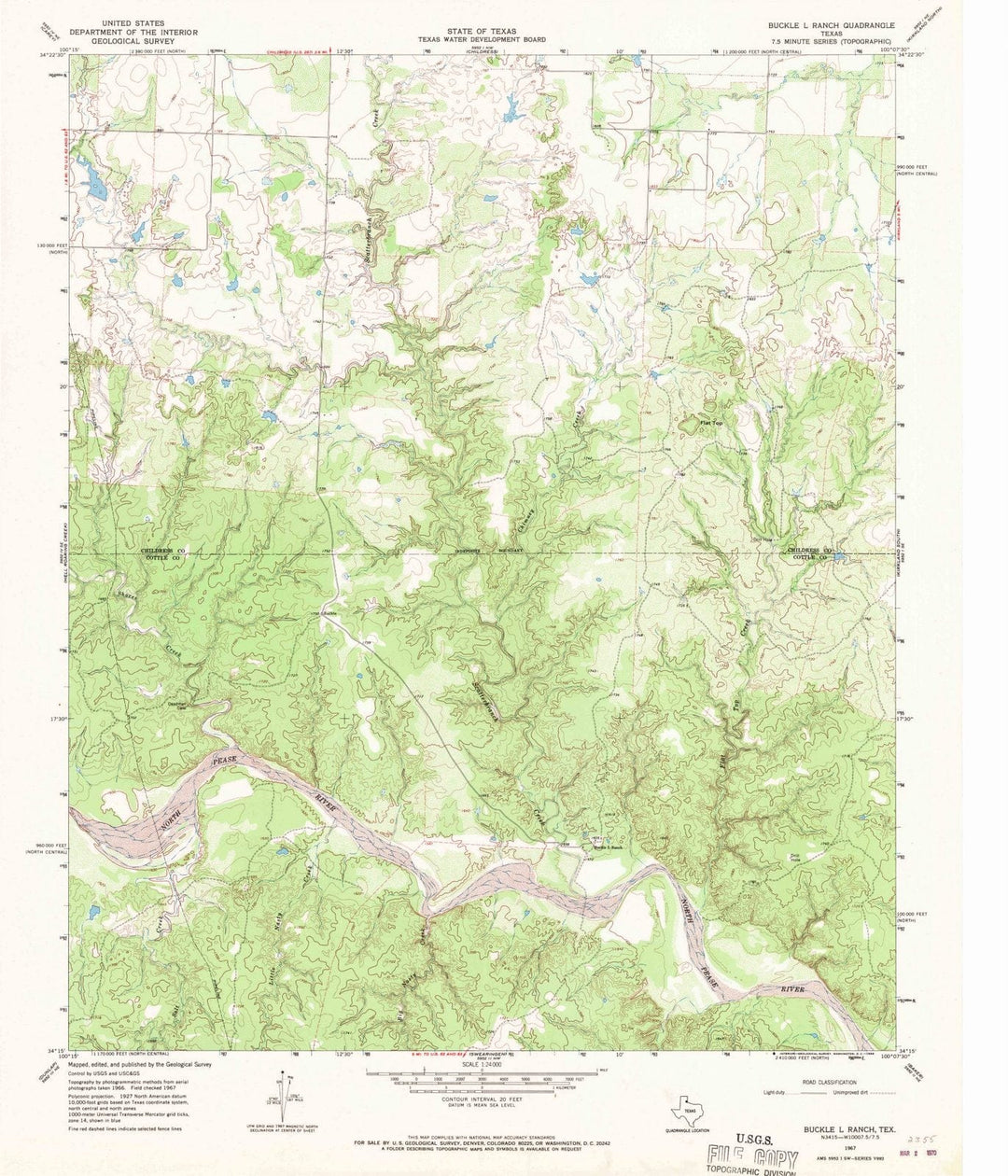 1967 Buckle L Ranch, TX - Texas - USGS Topographic Map