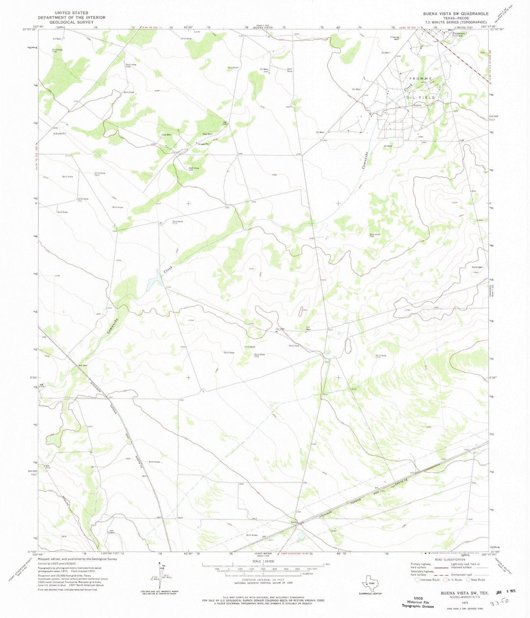 1972 Buena Vista, TX - Texas - USGS Topographic Map v2