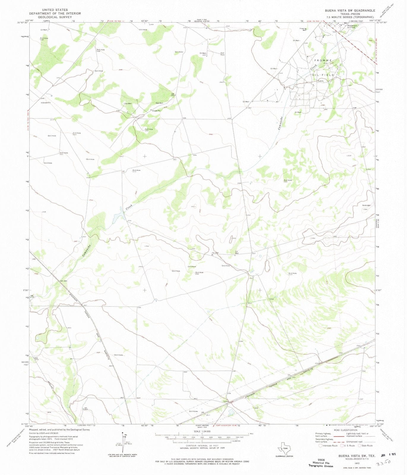 1972 Buena Vista, TX - Texas - USGS Topographic Map v2