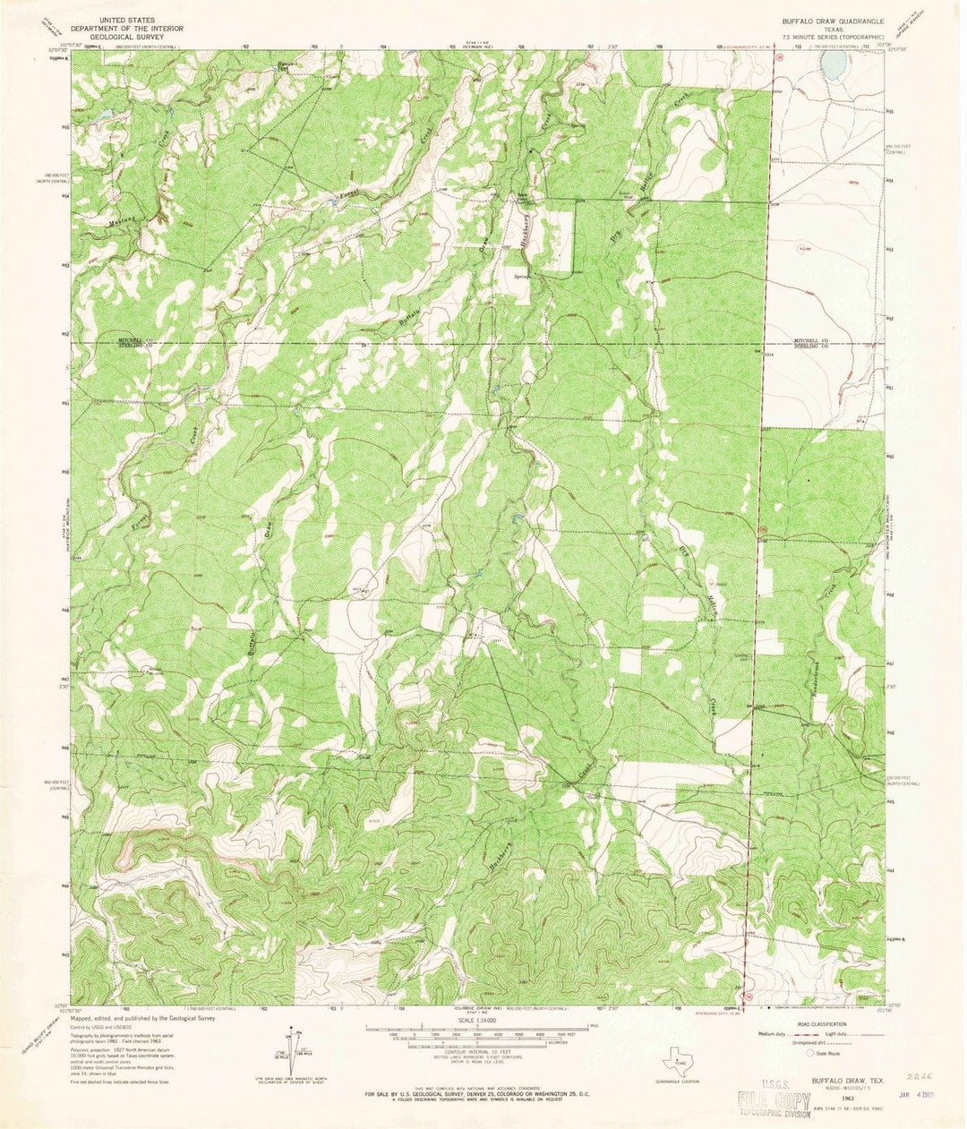 1963 Buffaloraw, TX - Texas - USGS Topographic Map