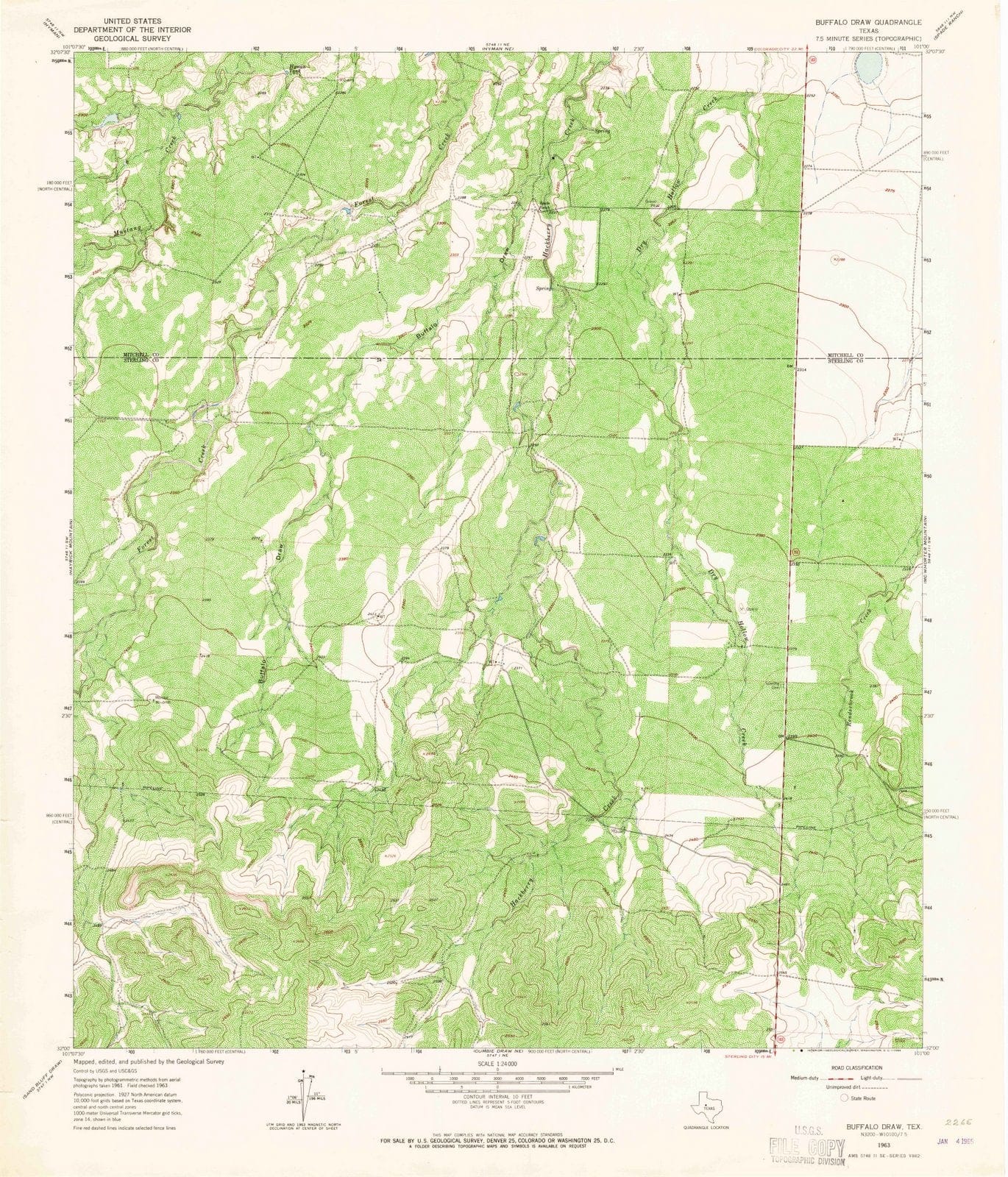 1963 Buffaloraw, TX - Texas - USGS Topographic Map