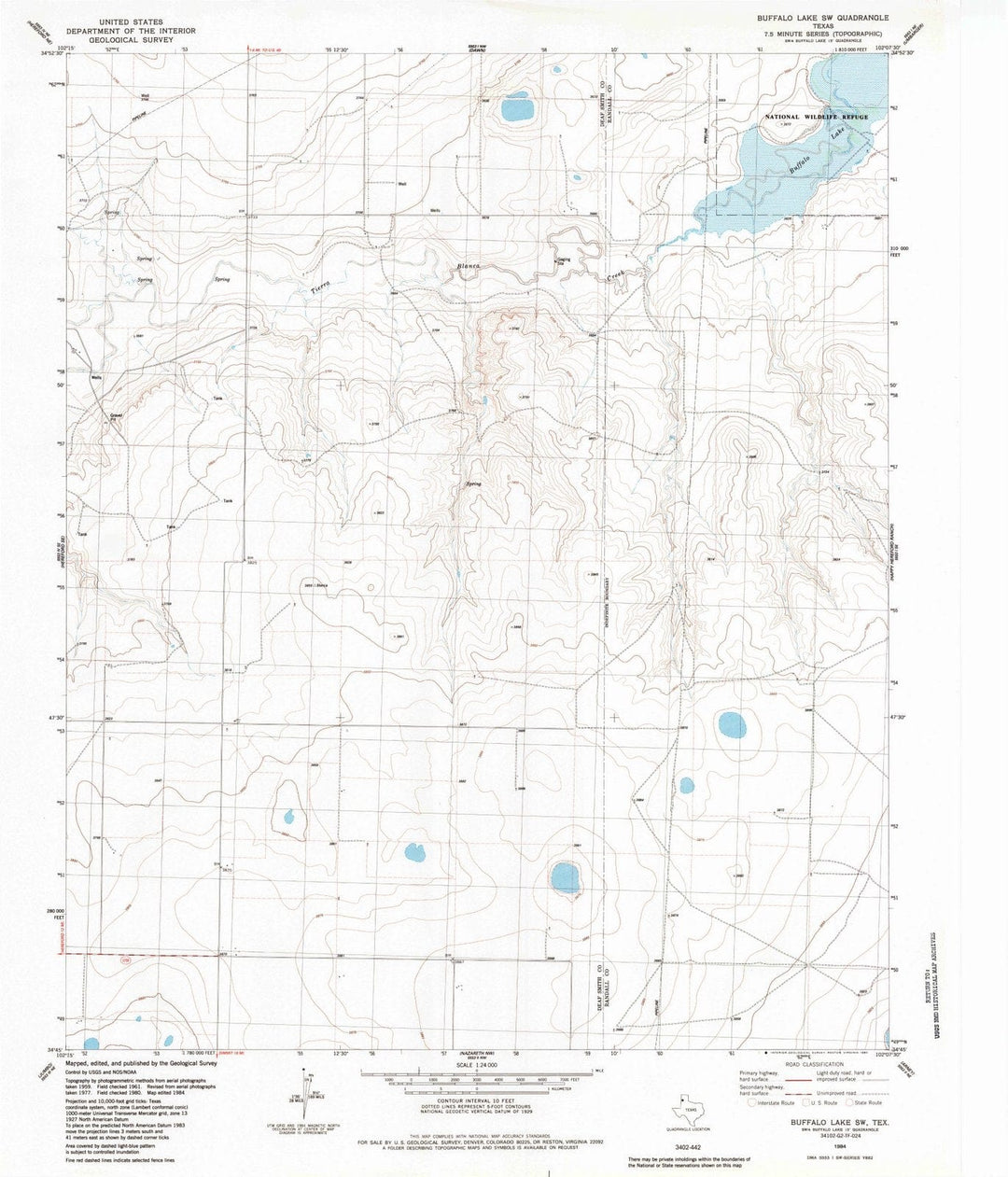 1984 Buffalo Lake, TX - Texas - USGS Topographic Map