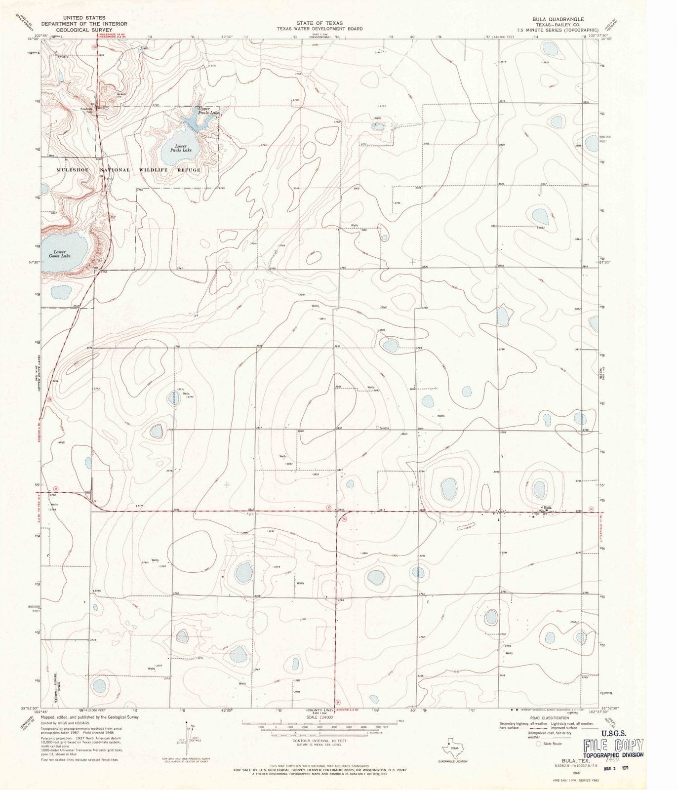 1968 Bula, TX - Texas - USGS Topographic Map