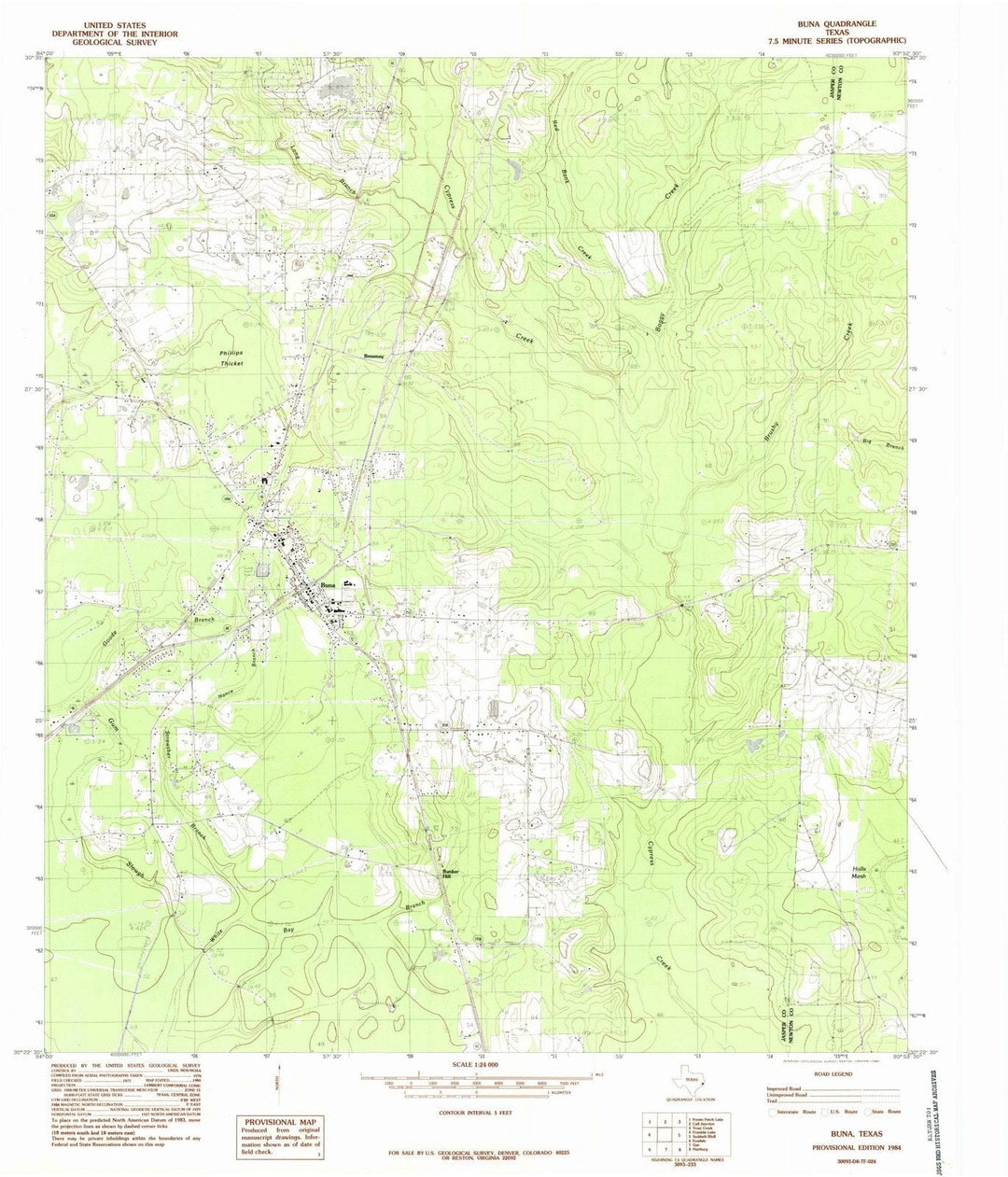 1984 Buna, TX - Texas - USGS Topographic Map