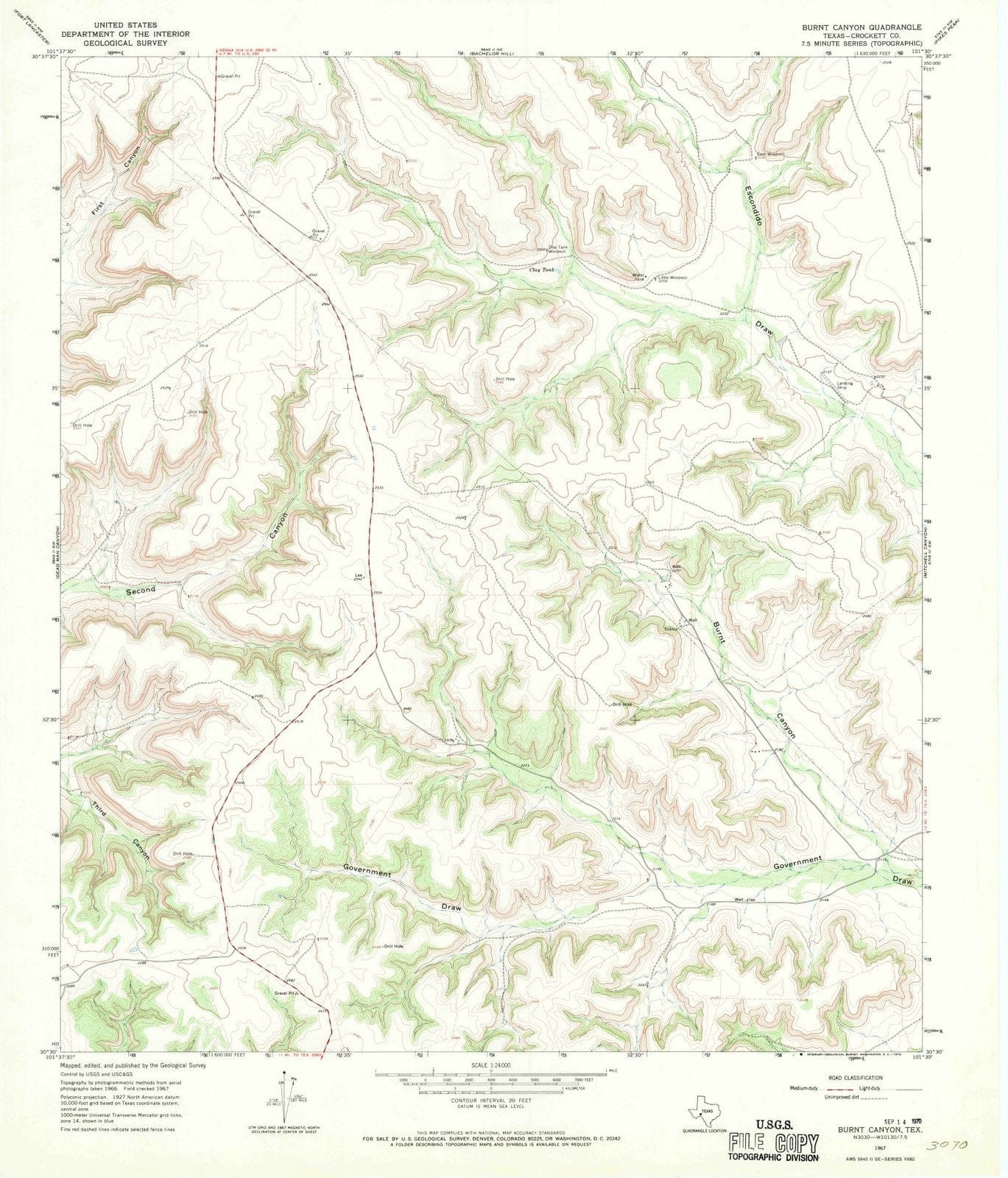 1967 Canyon, TX - Texas - USGS Topographic Map