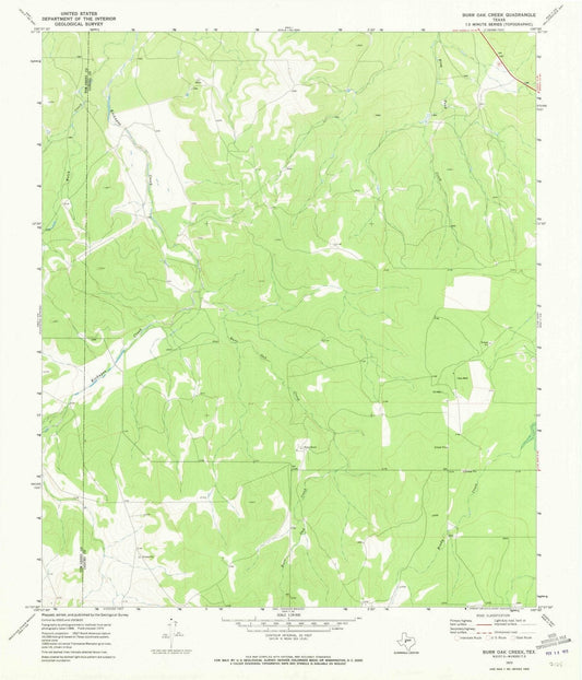 1970 Burr Oak Creek, TX - Texas - USGS Topographic Map
