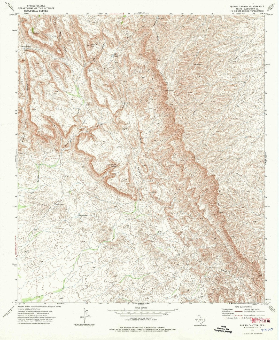 1973 Canyon, TX - Texas - USGS Topographic Map