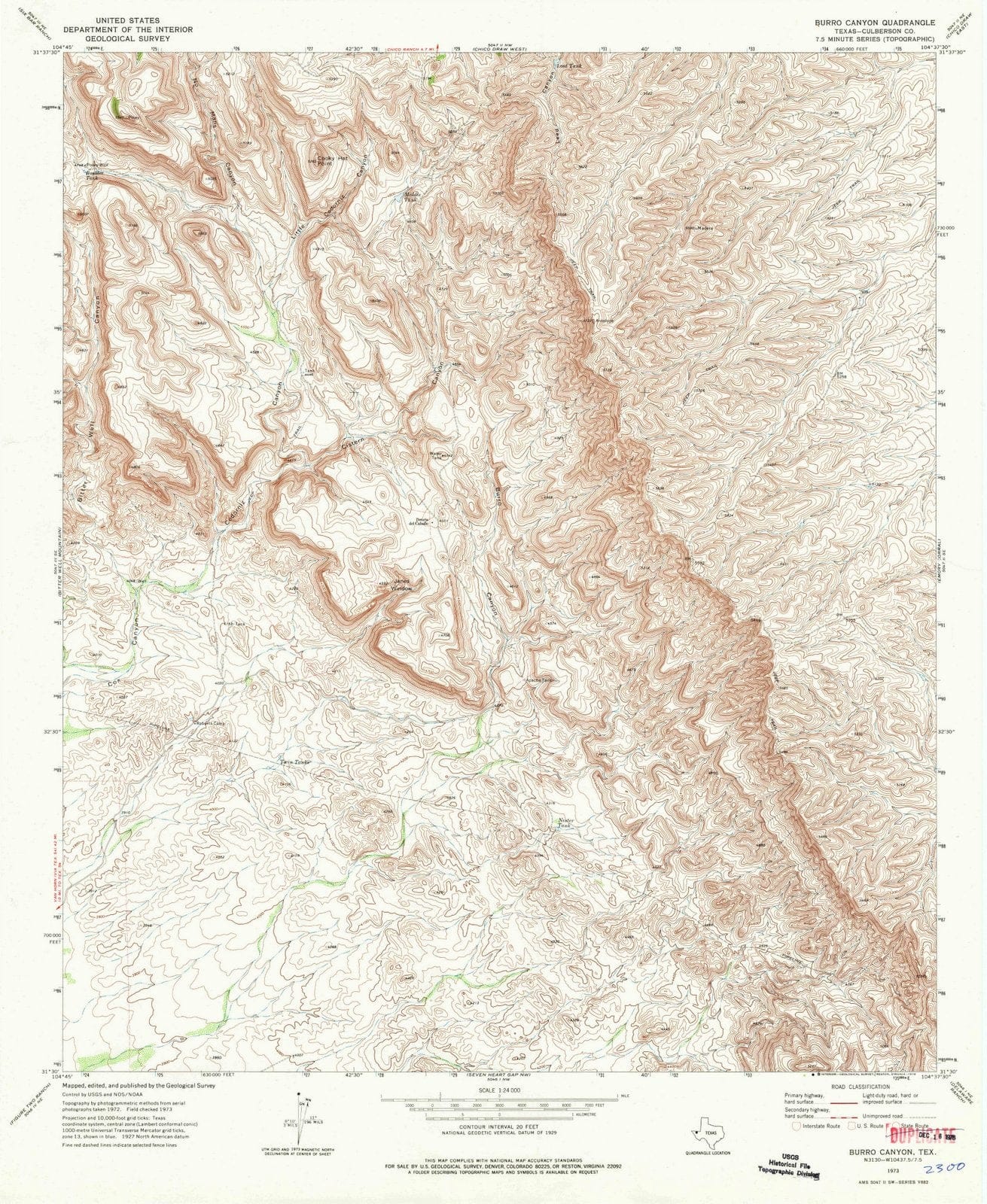1973 Canyon, TX - Texas - USGS Topographic Map