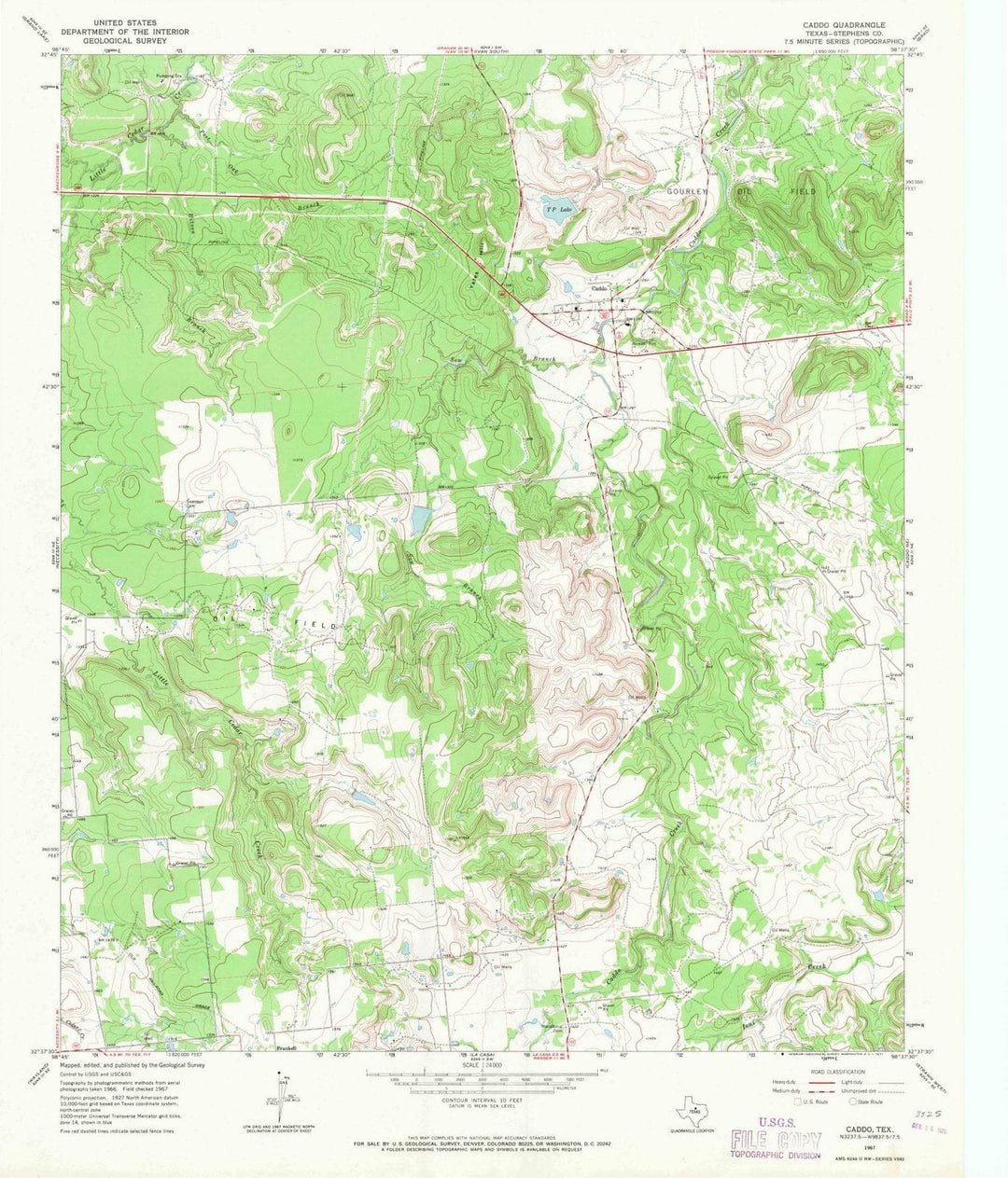 1967 Caddo, TX - Texas - USGS Topographic Map v2