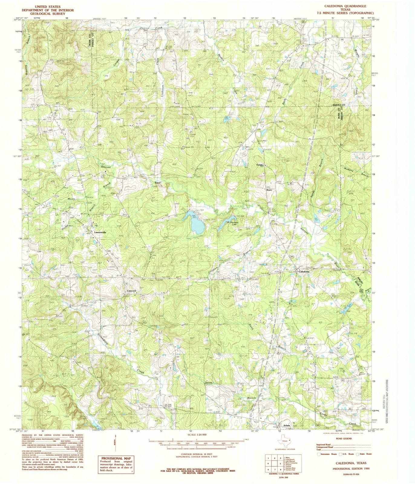 1984 Caledonia, TX - Texas - USGS Topographic Map