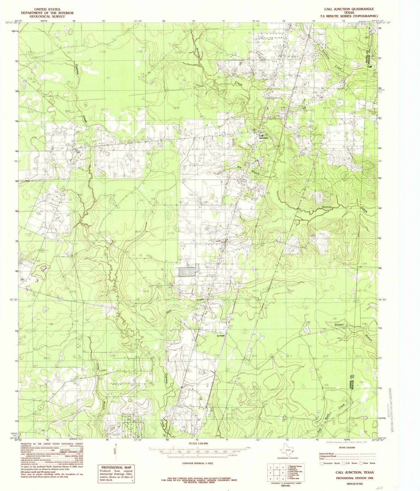 1984 Call Junction, TX - Texas - USGS Topographic Map