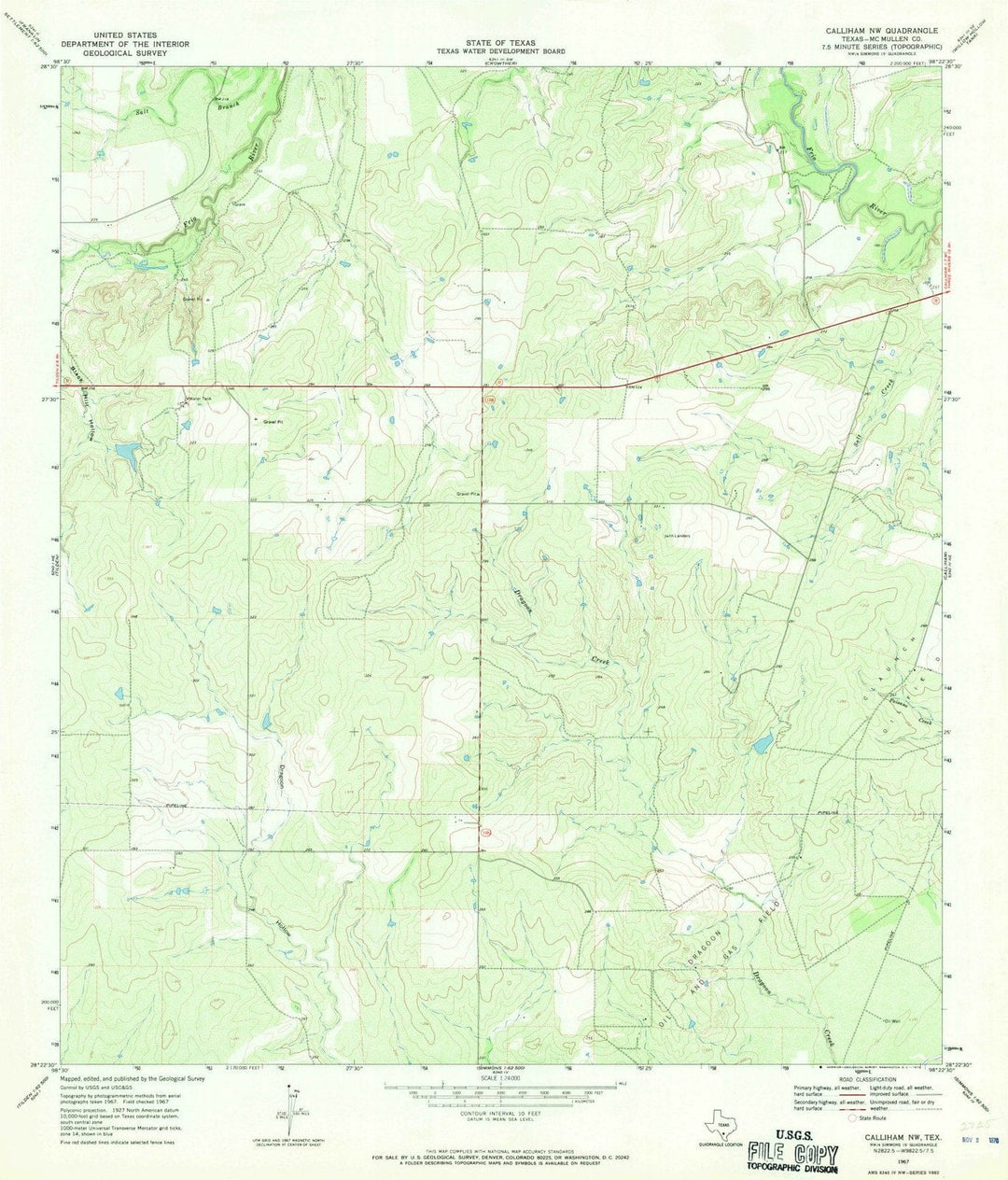 1967 Calliham, TX - Texas - USGS Topographic Map
