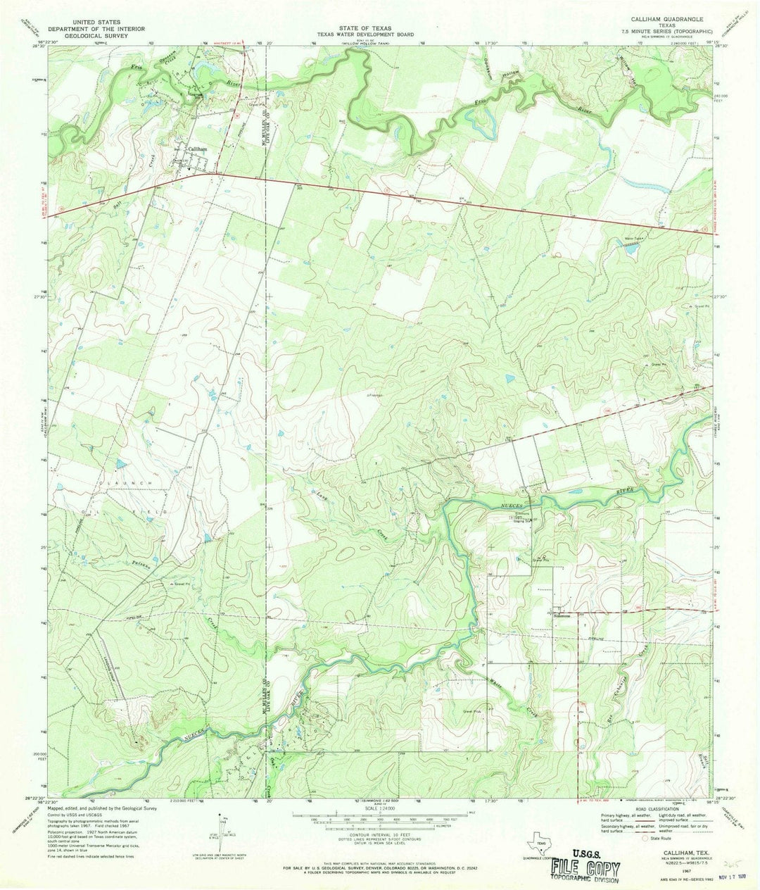 1967 Calliham, TX - Texas - USGS Topographic Map v2