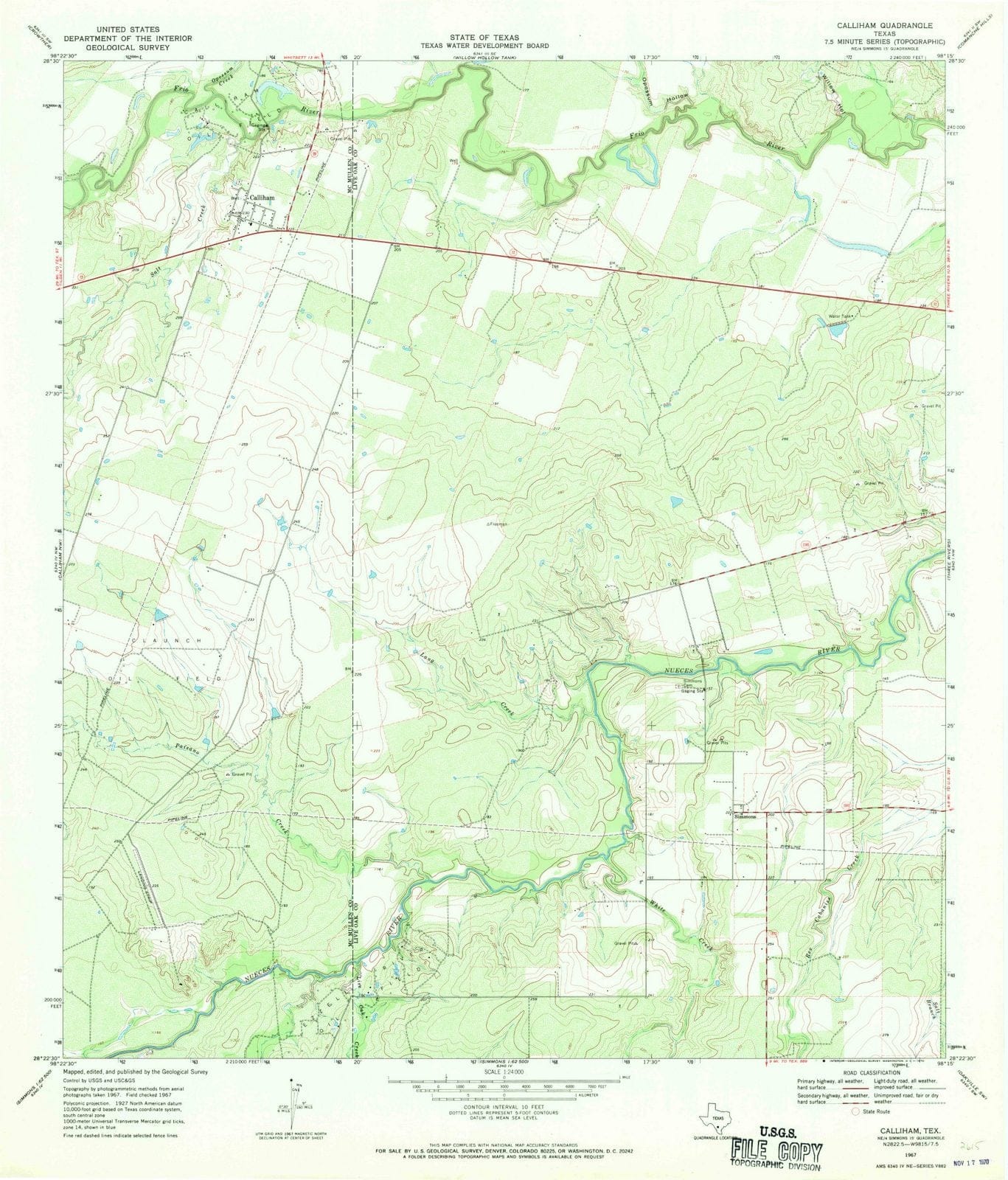 1967 Calliham, TX - Texas - USGS Topographic Map v2