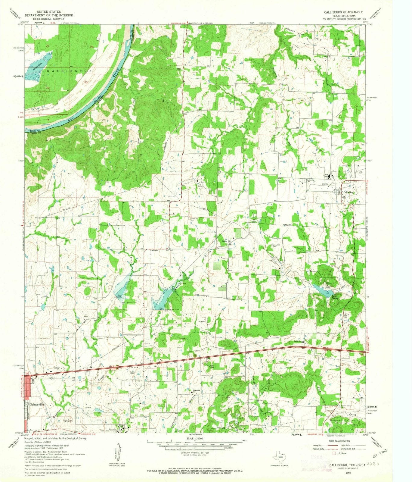 1960 Callisburg, TX - Texas - USGS Topographic Map