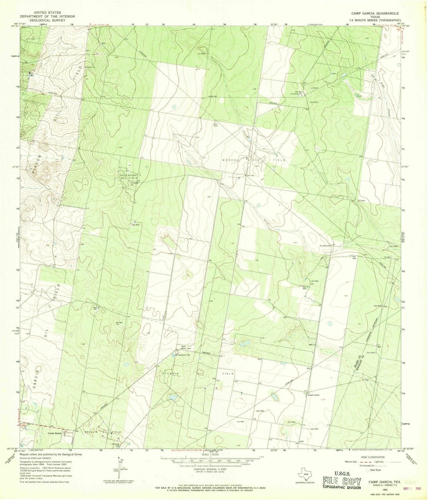 1965 Camp Garcia, TX - Texas - USGS Topographic Map