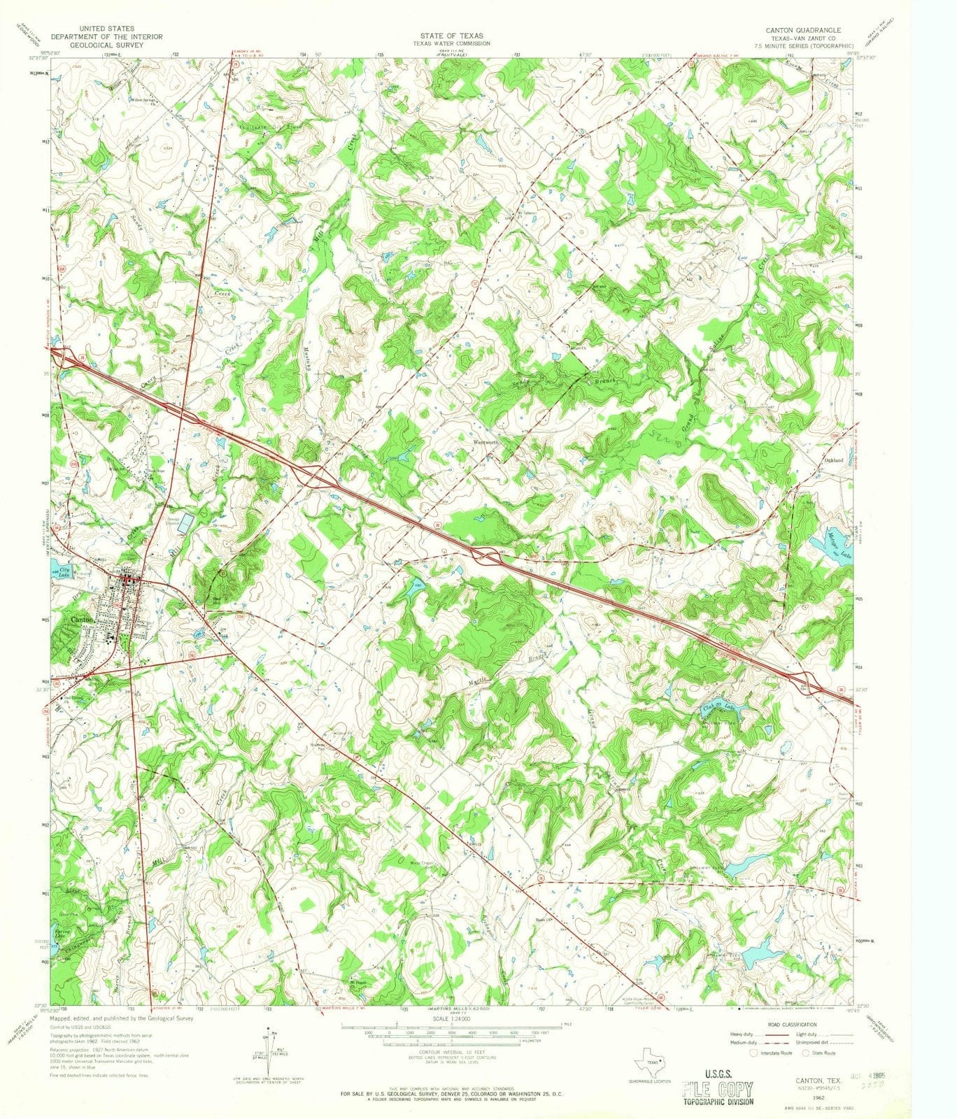 1962 Canton, TX - Texas - USGS Topographic Map