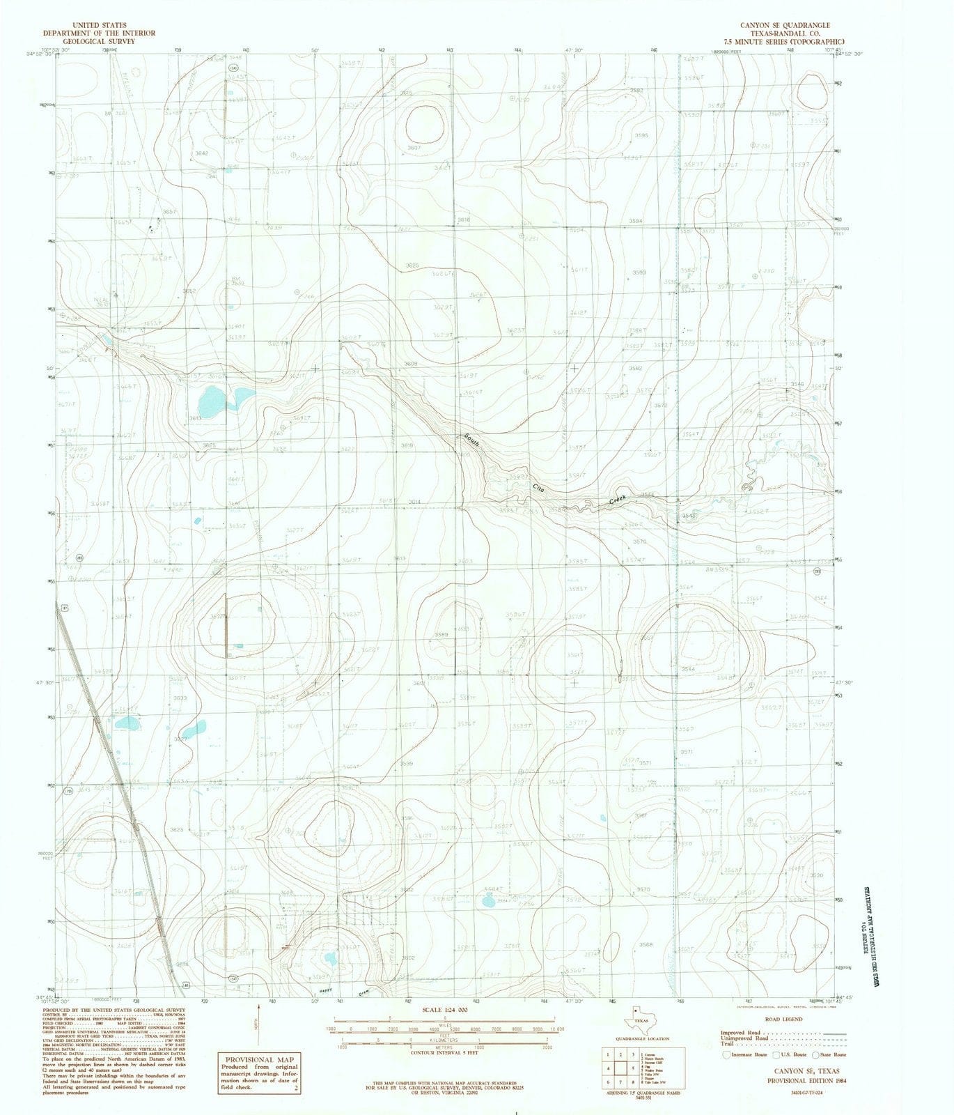 1984 Canyon, TX - Texas - USGS Topographic Map