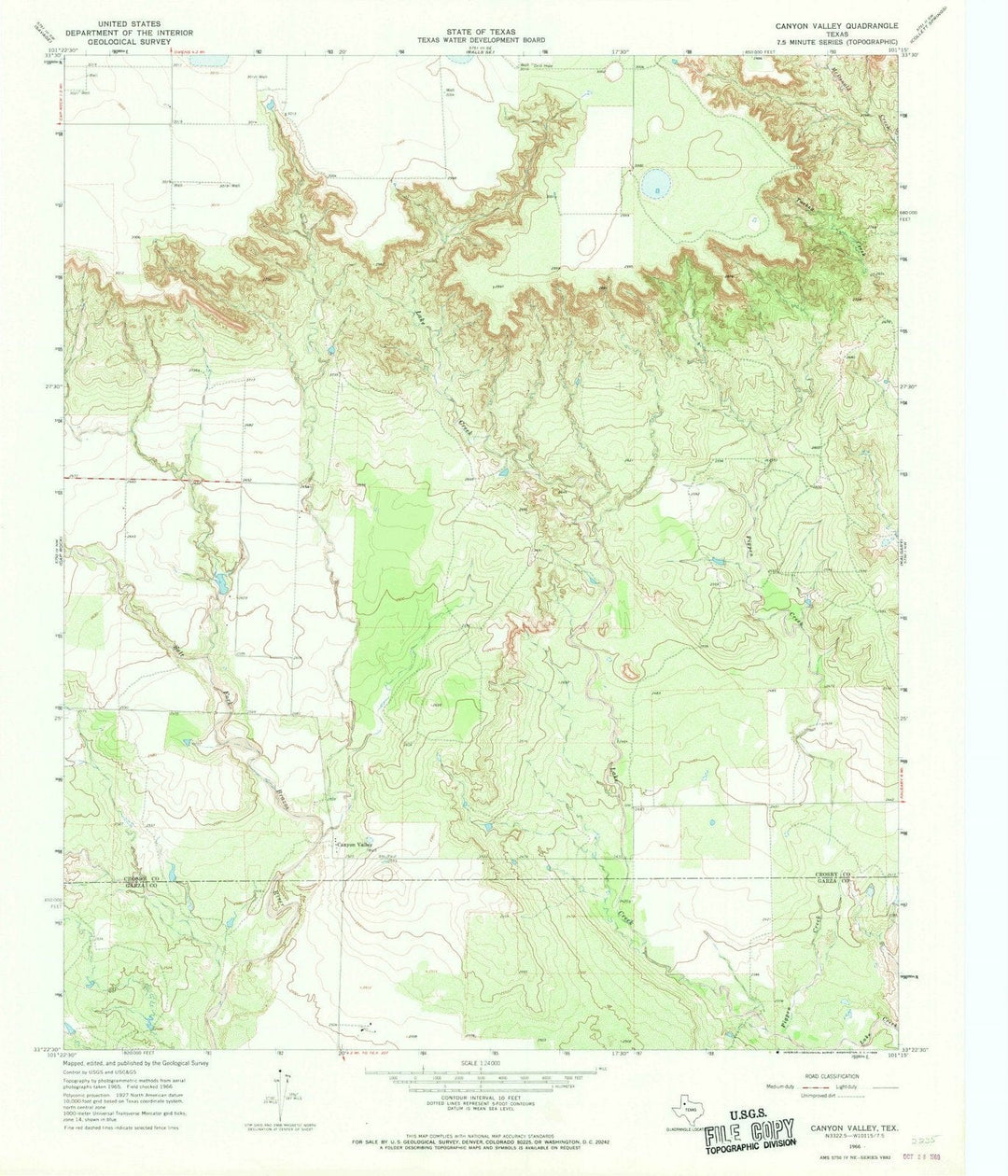1966 Canyon, TX - Texas - USGS Topographic Map
