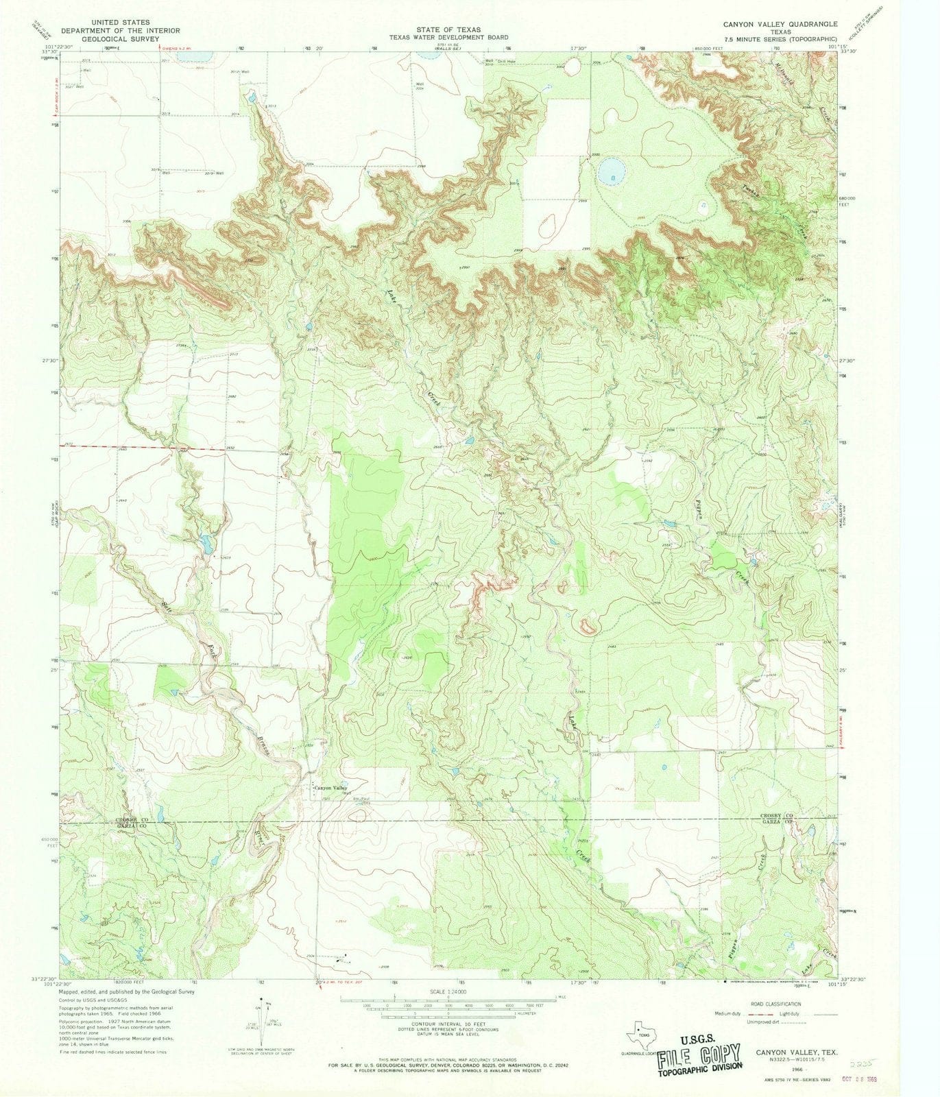 1966 Canyon, TX - Texas - USGS Topographic Map