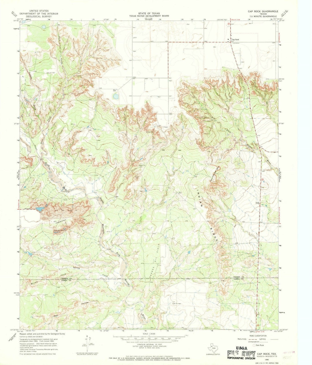 1966 Cap Rock, TX - Texas - USGS Topographic Map