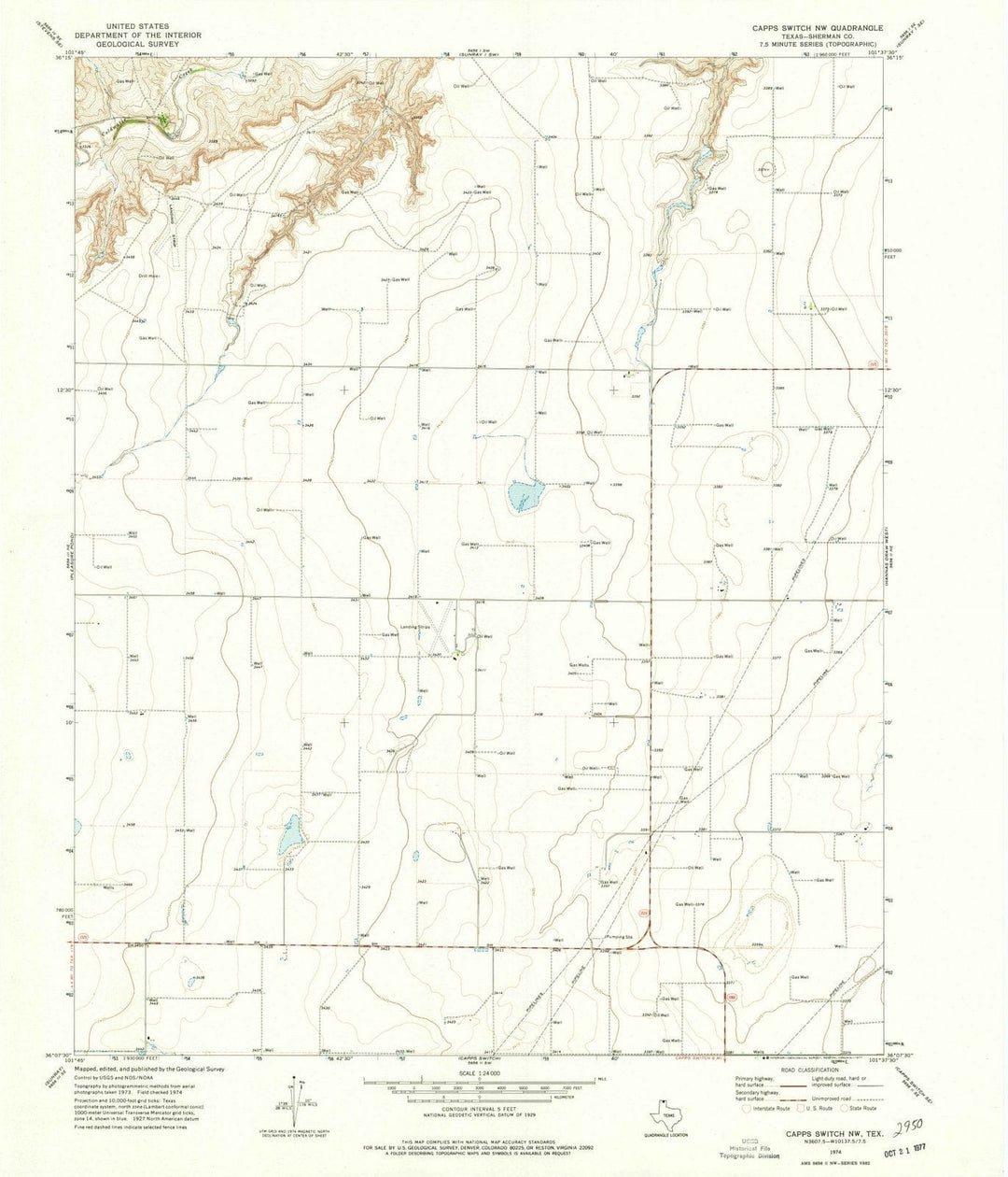 1974 Cappsitch, TX - Texas - USGS Topographic Map