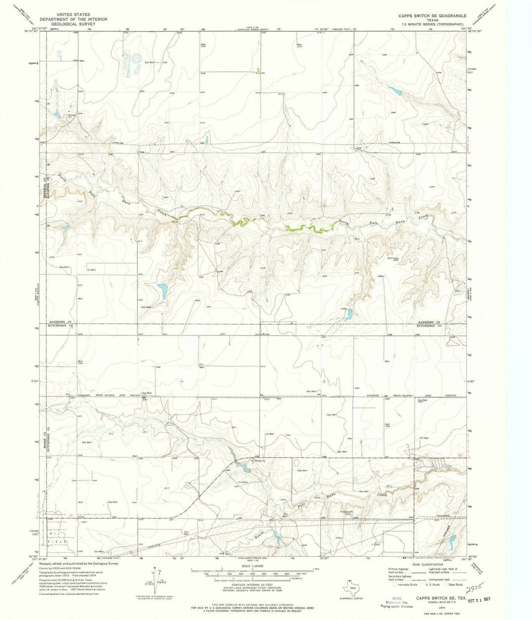 1974 Cappsitch, TX - Texas - USGS Topographic Map v2