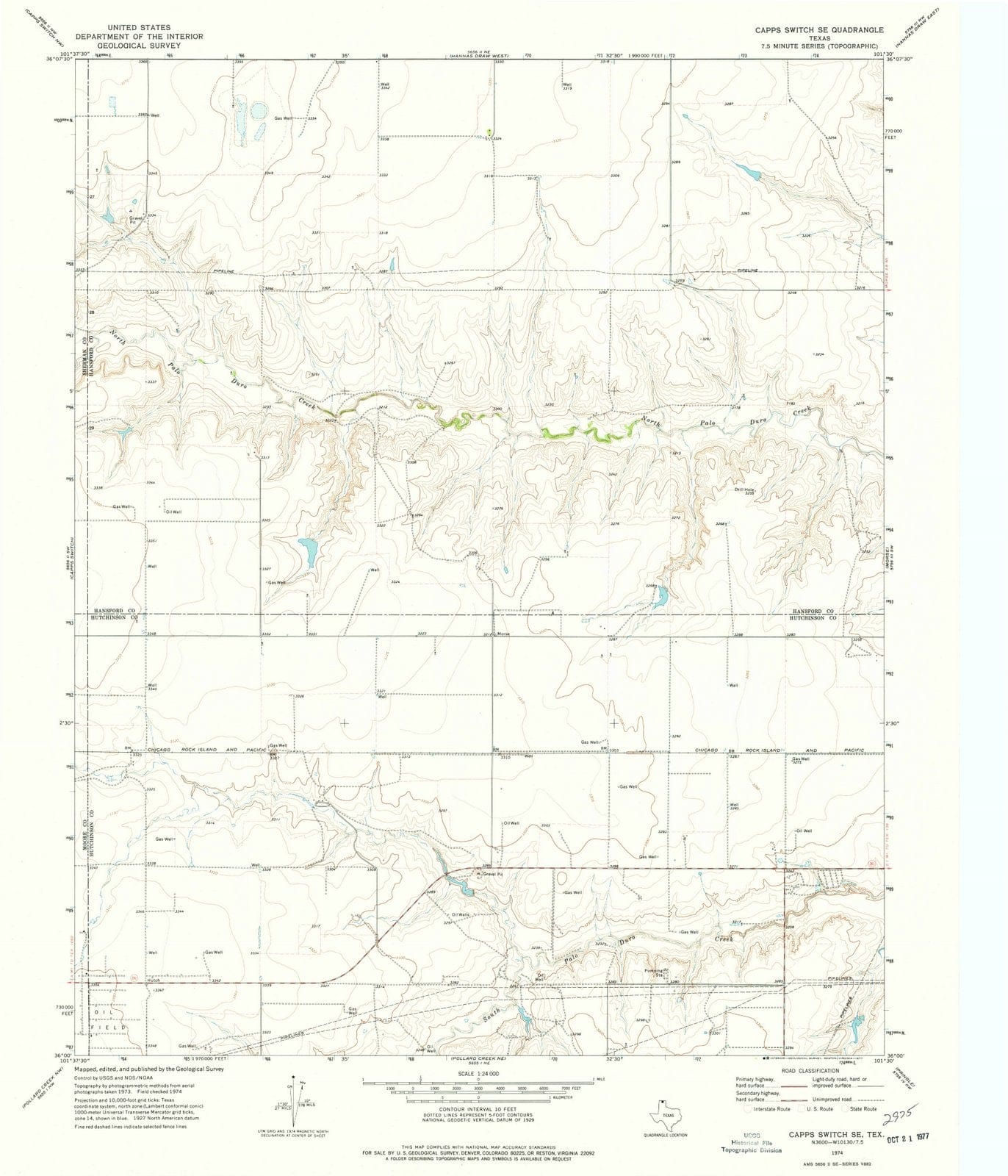1974 Cappsitch, TX - Texas - USGS Topographic Map v2
