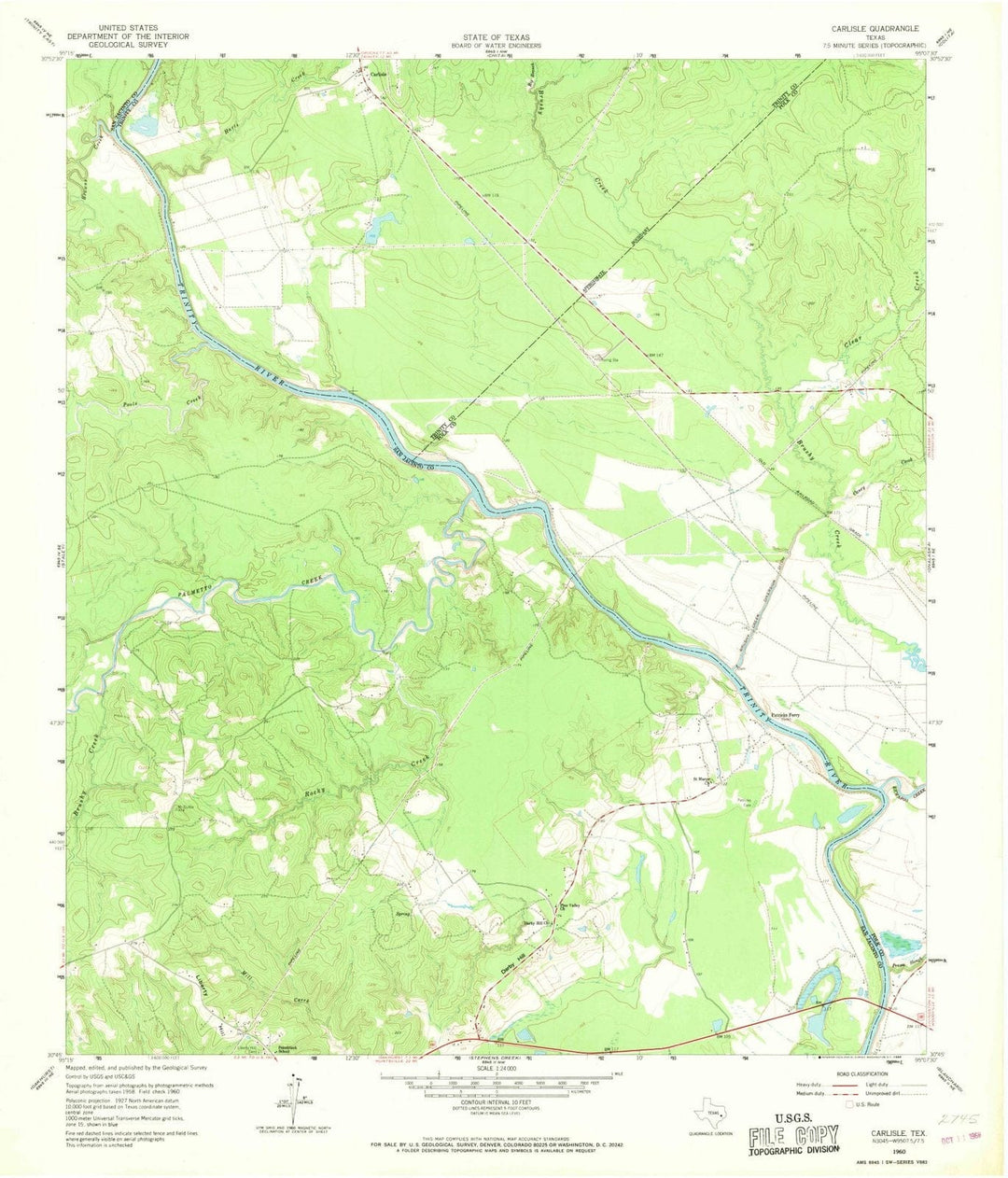 1960 Carlisle, TX - Texas - USGS Topographic Map