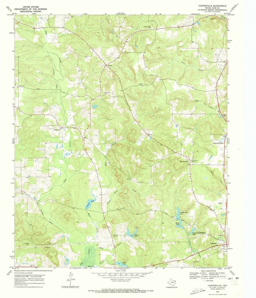 1969 Carterville, TX - Texas - USGS Topographic Map