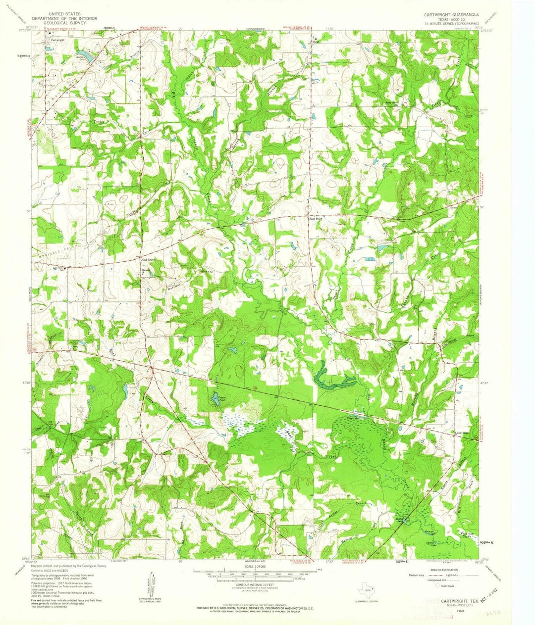 1960 Cartwright, TX - Texas - USGS Topographic Map