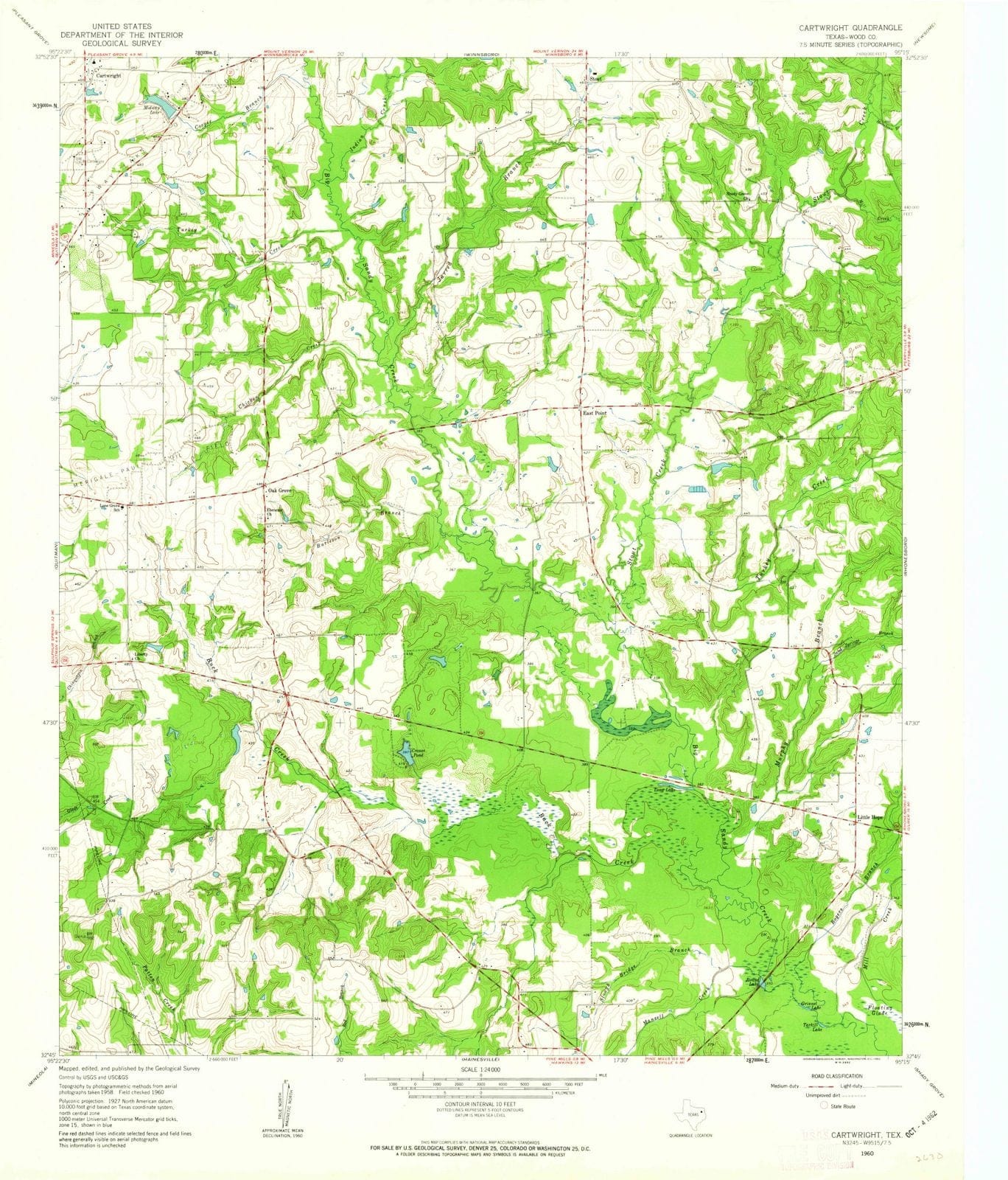 1960 Cartwright, TX - Texas - USGS Topographic Map