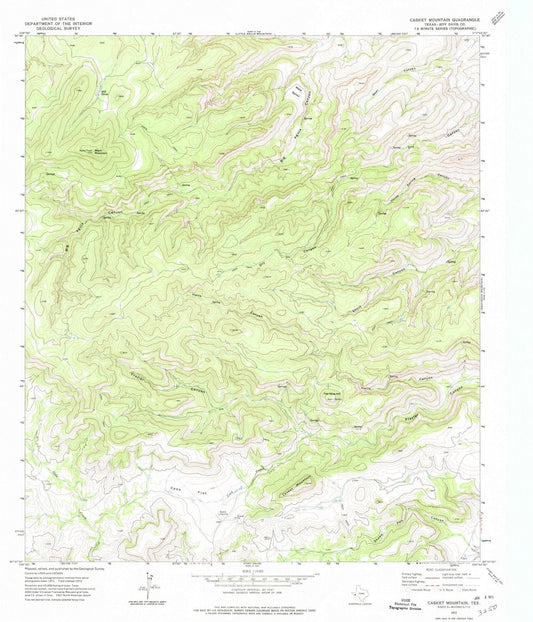 1972 Casket Mountain, TX - Texas - USGS Topographic Map