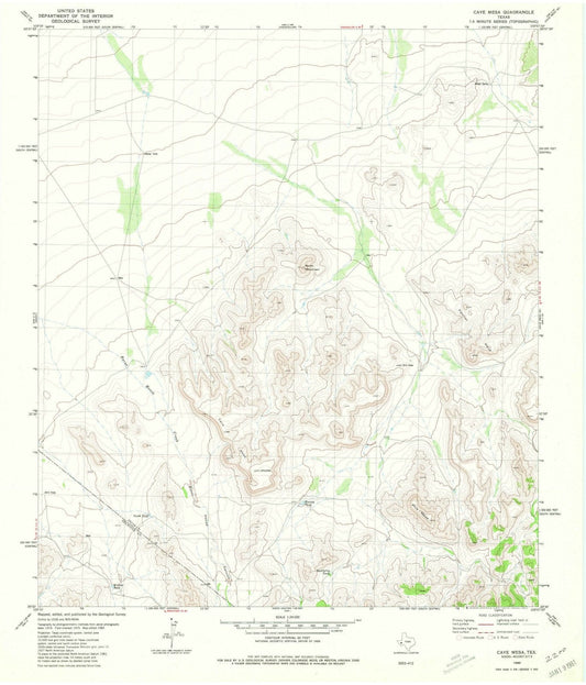 1980 Cave Mesa, TX - Texas - USGS Topographic Map v2