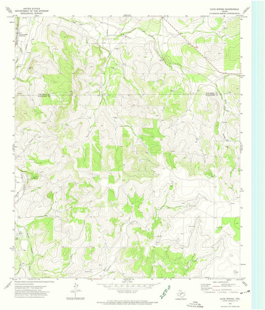 1972 Cave Spring, TX - Texas - USGS Topographic Map