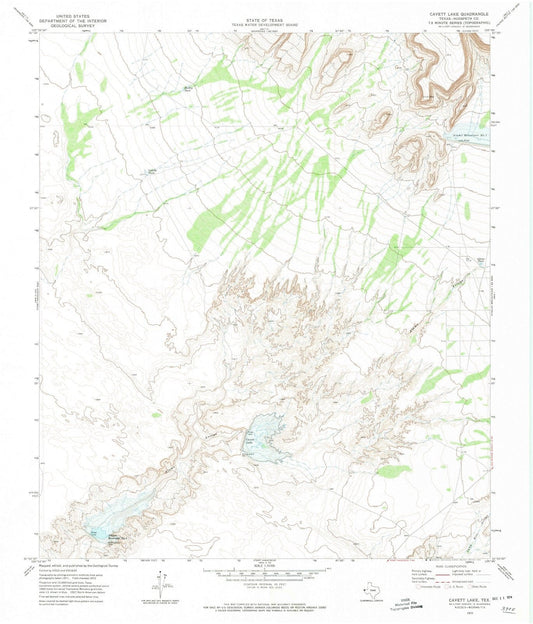 1972 Cavett Lake, TX - Texas - USGS Topographic Map