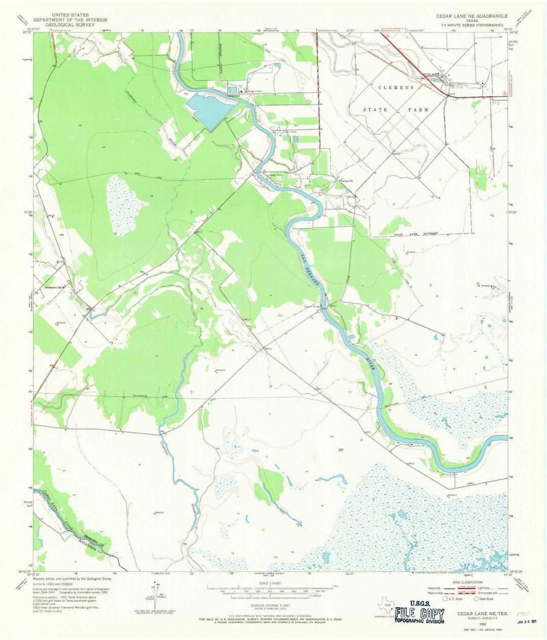 1952 Cedar Lane, TX - Texas - USGS Topographic Map