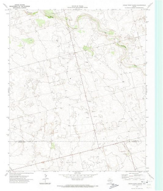1970 Cedar Point Ranch, TX - Texas - USGS Topographic Map