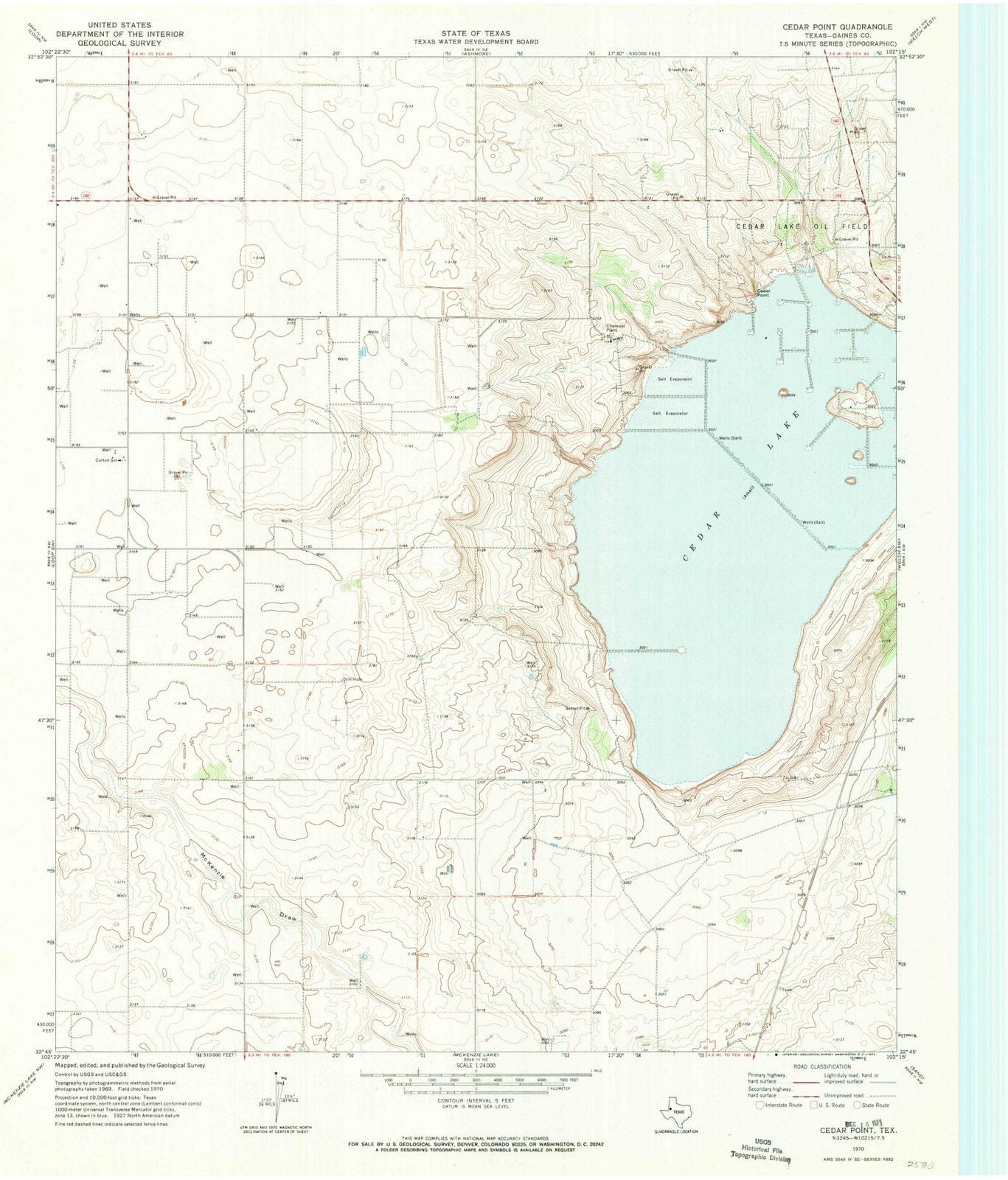 1970 Cedar Point, TX - Texas - USGS Topographic Map
