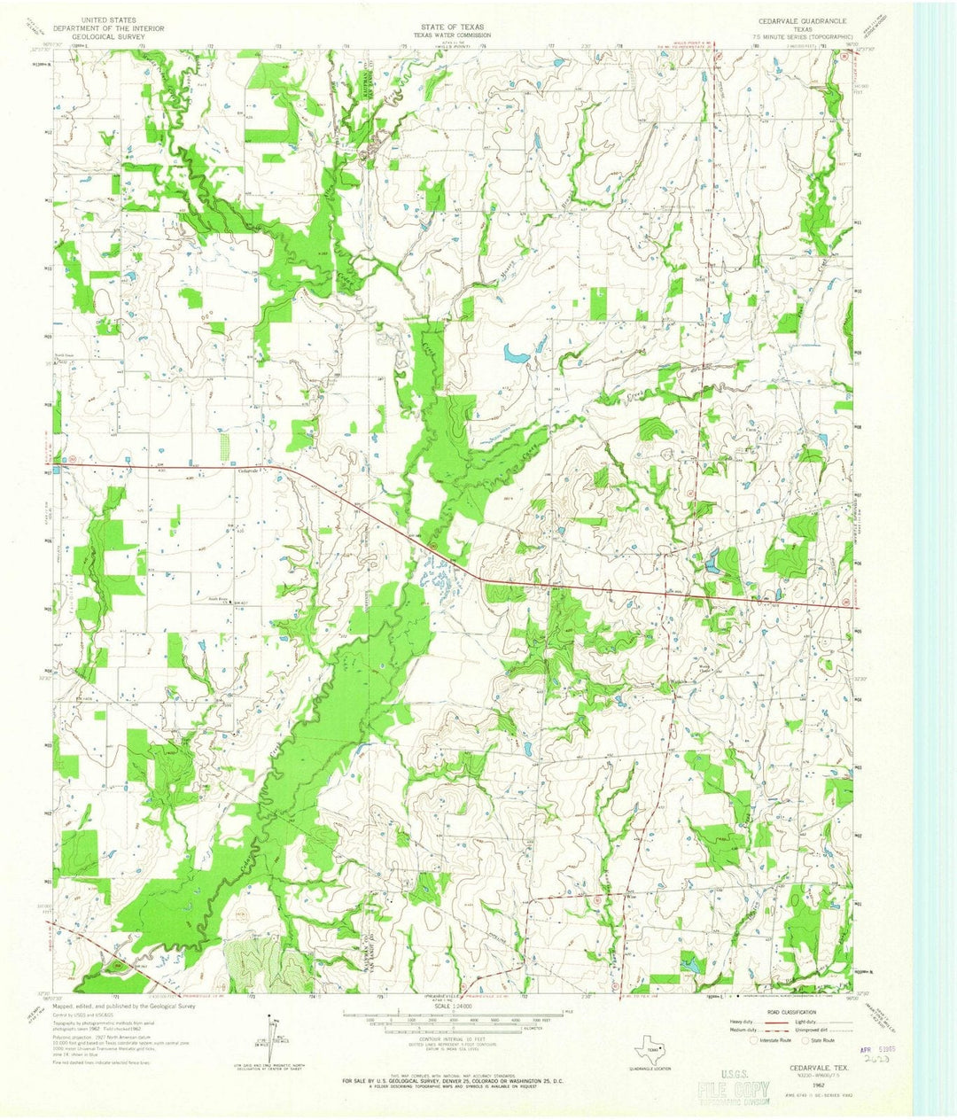1962 Cedarvale, TX - Texas - USGS Topographic Map