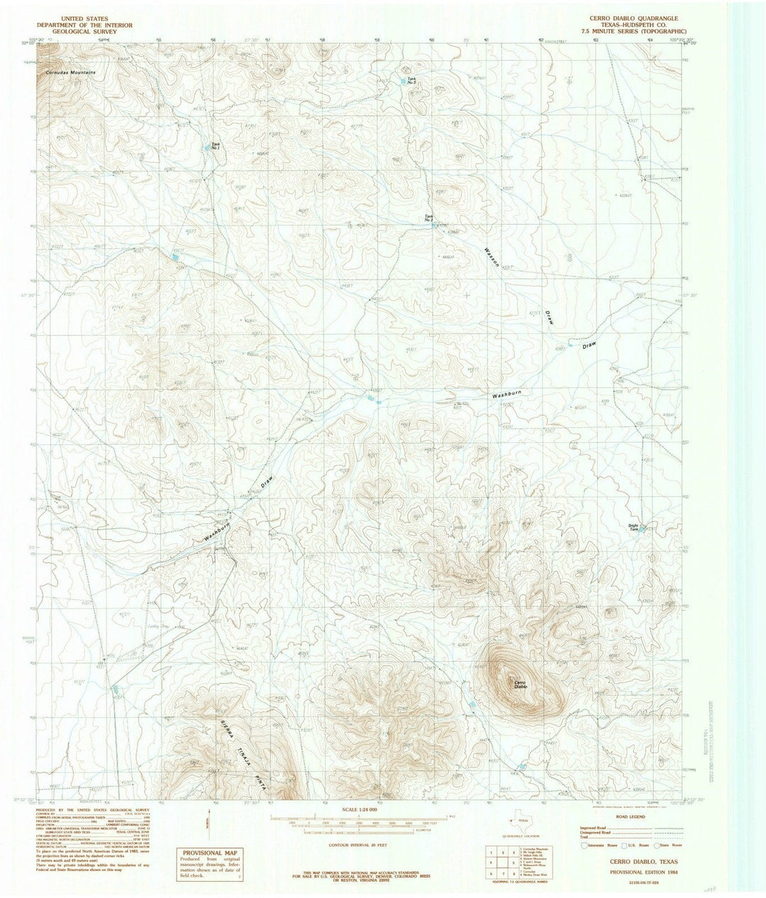 1984 Cerroiablo, TX - Texas - USGS Topographic Map