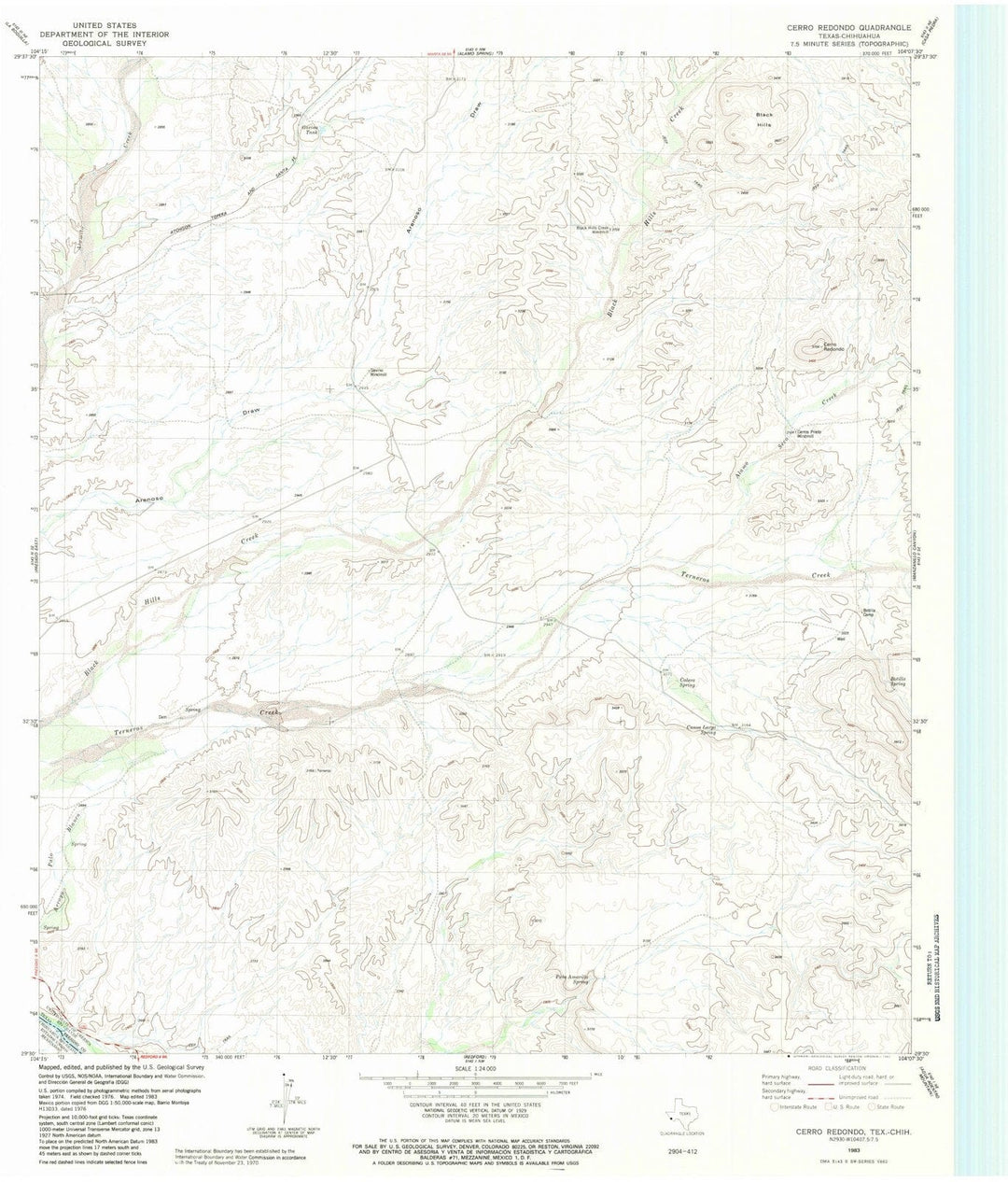 1983 Cerro Redondo, TX - Texas - USGS Topographic Map