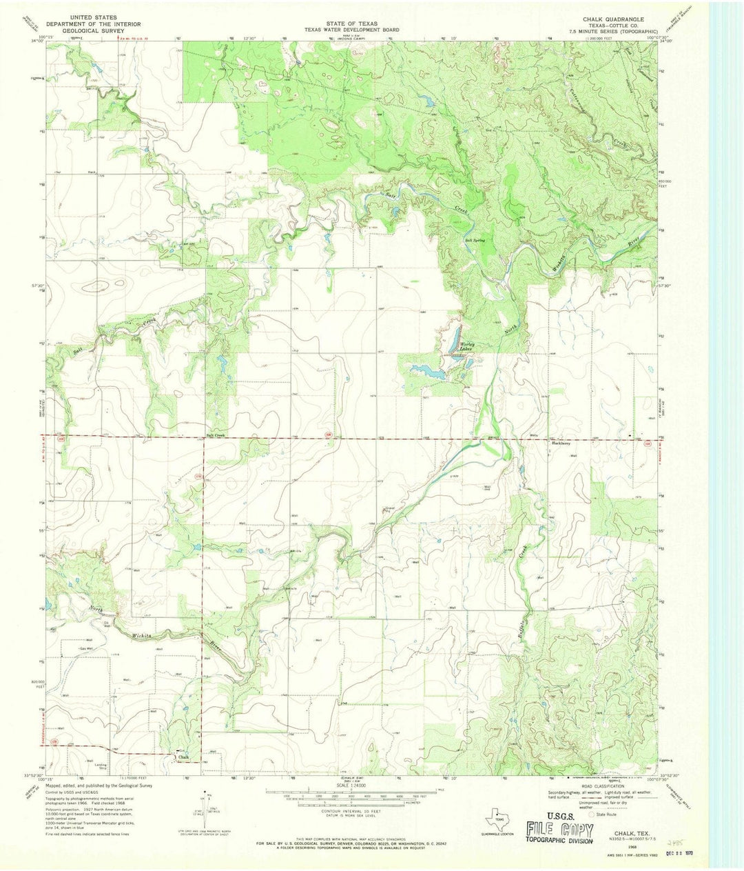 1968 Chalk, TX - Texas - USGS Topographic Map
