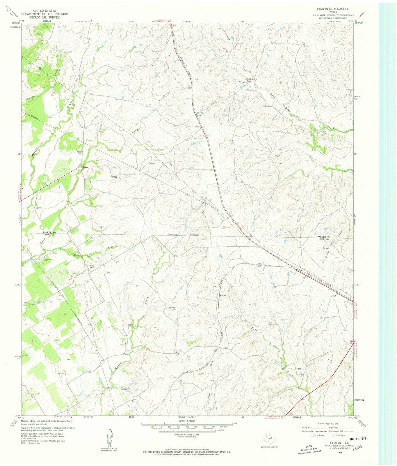 1958 Chapin, TX - Texas - USGS Topographic Map