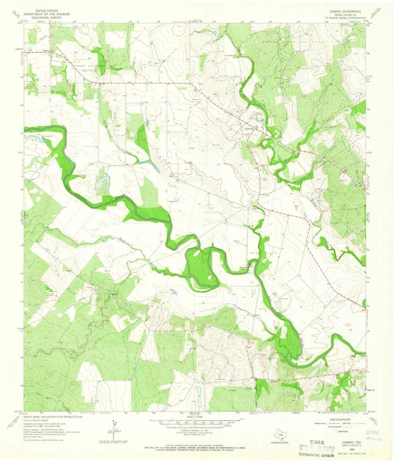 1963 Charco, TX - Texas - USGS Topographic Map