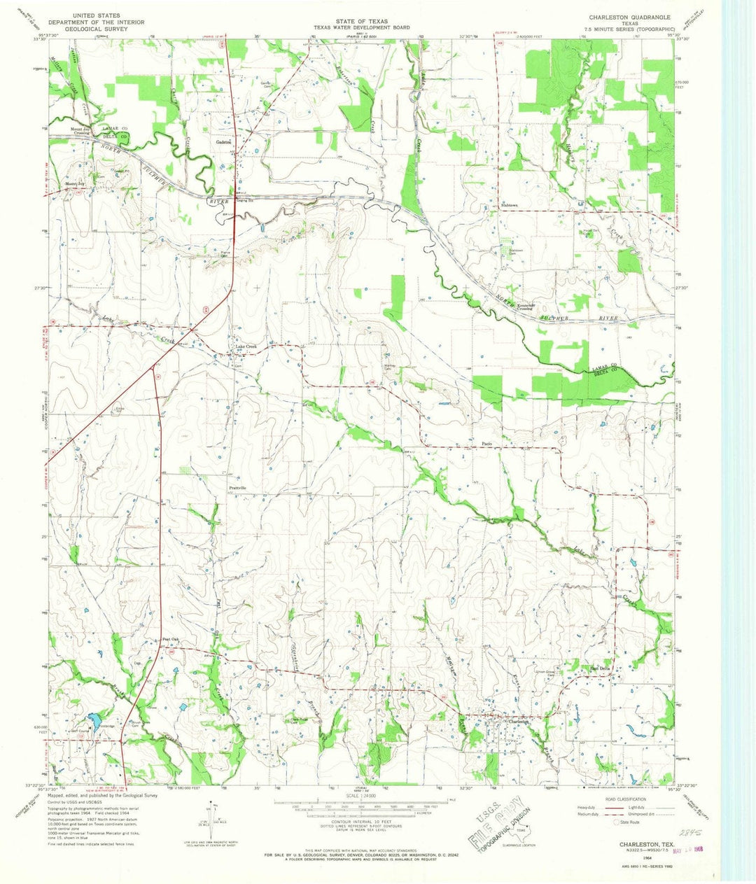 1964 Charleston, TX - Texas - USGS Topographic Map