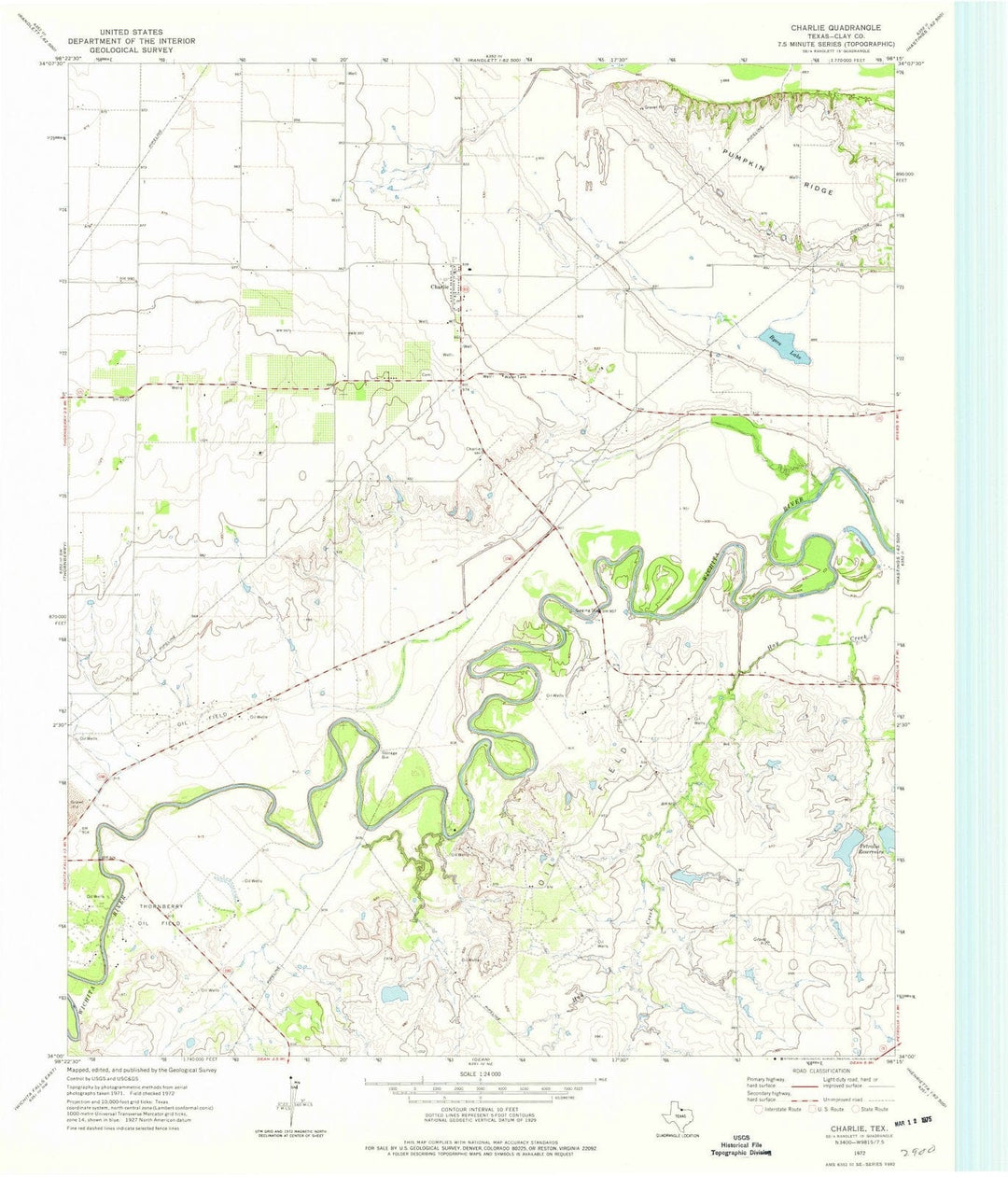 1972 Charlie, TX - Texas - USGS Topographic Map