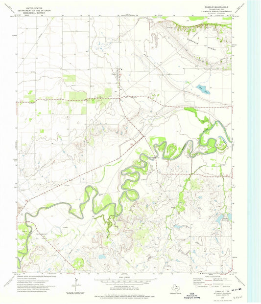 1972 Charlie, TX - Texas - USGS Topographic Map