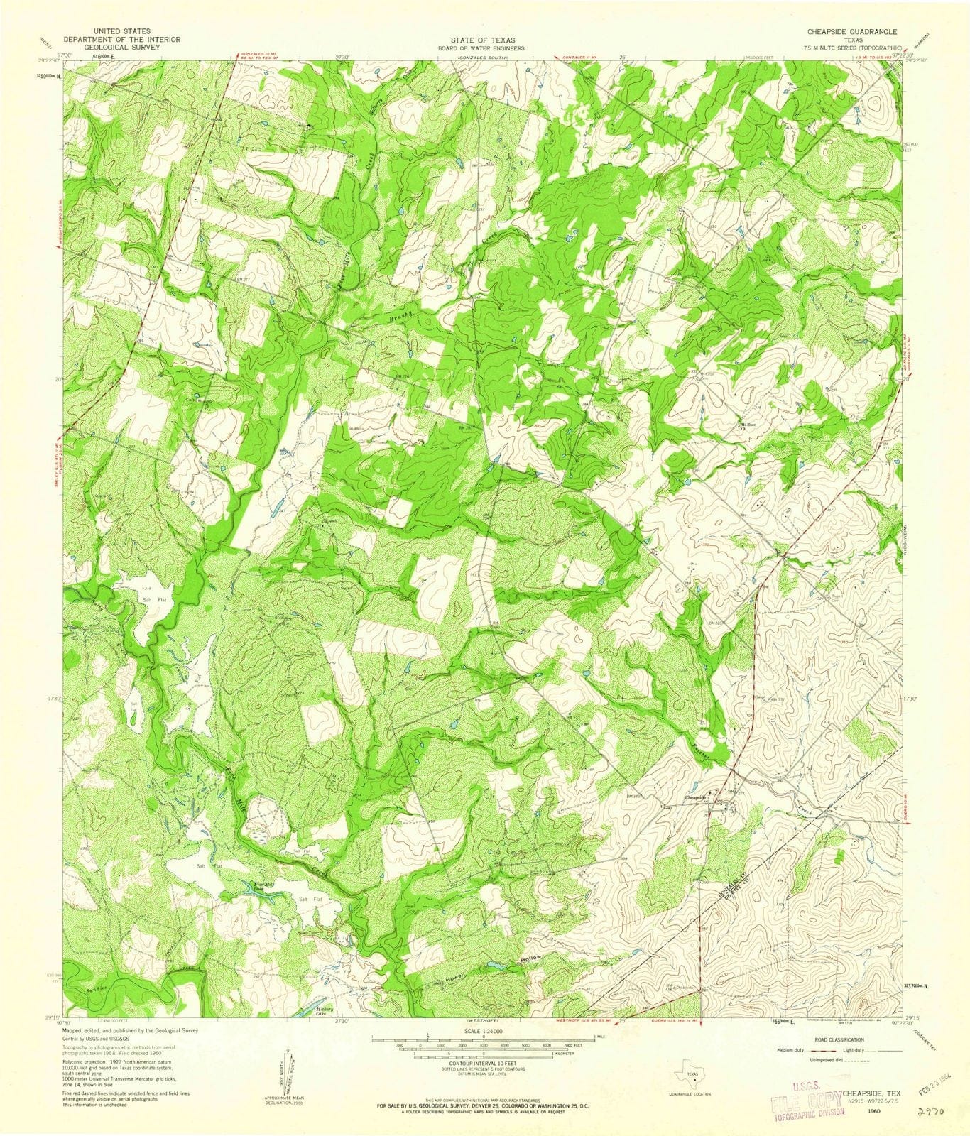 1960 Cheapside, TX - Texas - USGS Topographic Map